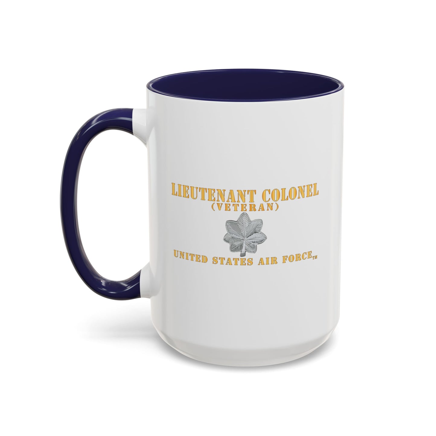 Accent Coffee Mug (11oz & 15oz) - USAF - Lieutenant Colonel - LTC - Veteran - Flat - TM X 300