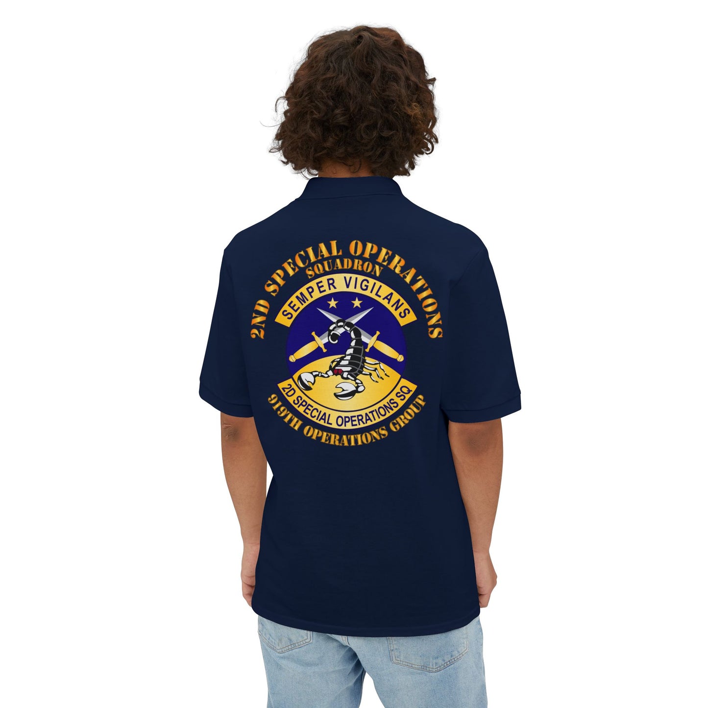 Men's Piqué Polo - USAFSOF - 2nd Special Operations Squadron - 919th Operations Group