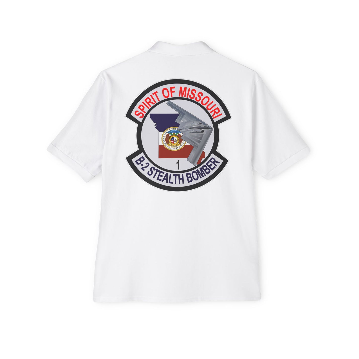 Men's Piqué Polo - USAF - B2 - Spirit of Missouri - Stealth Bomber wo Txt