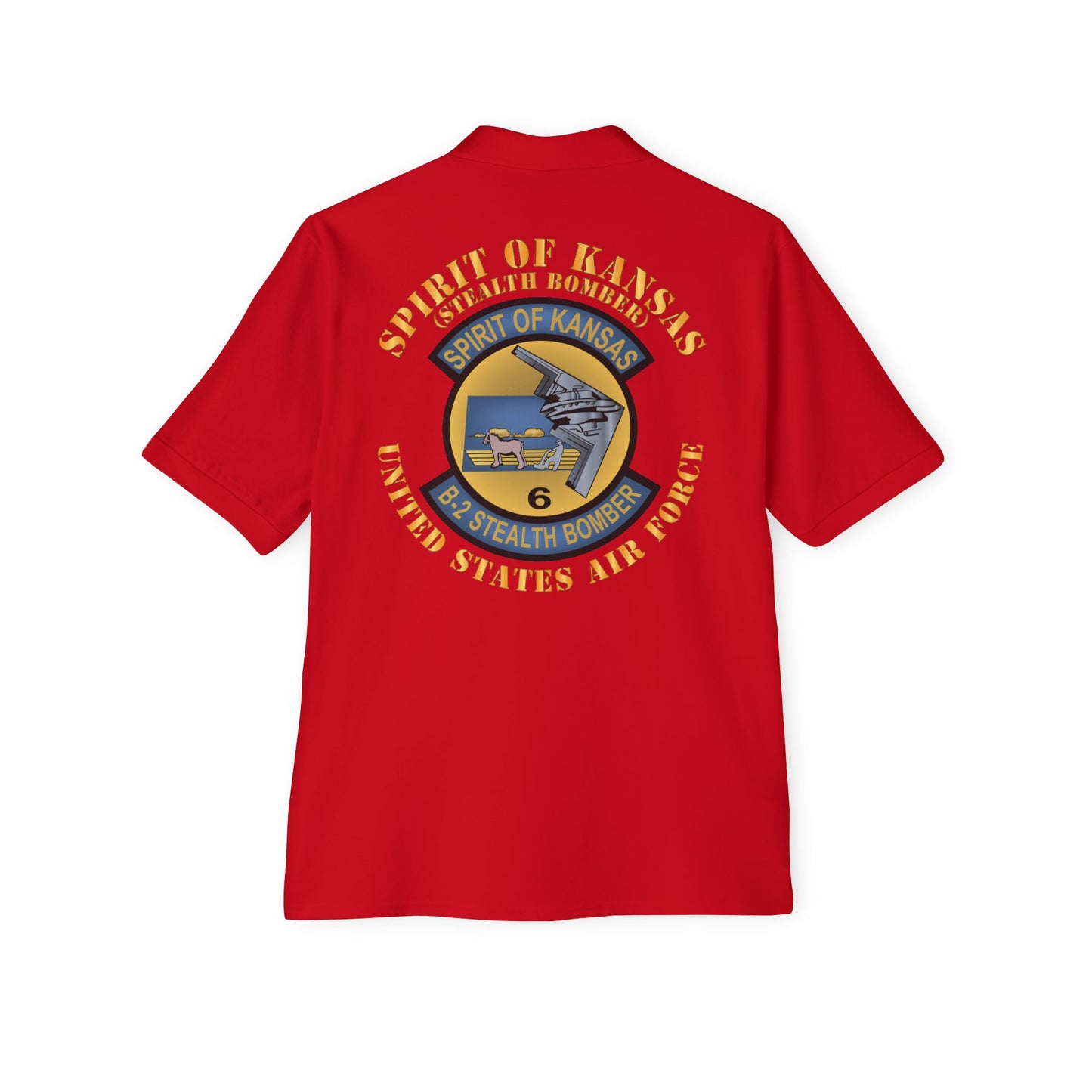 Men's Piqué Polo - USAF - B2 - Spirit of Kansas - Stealth Bomber X 300