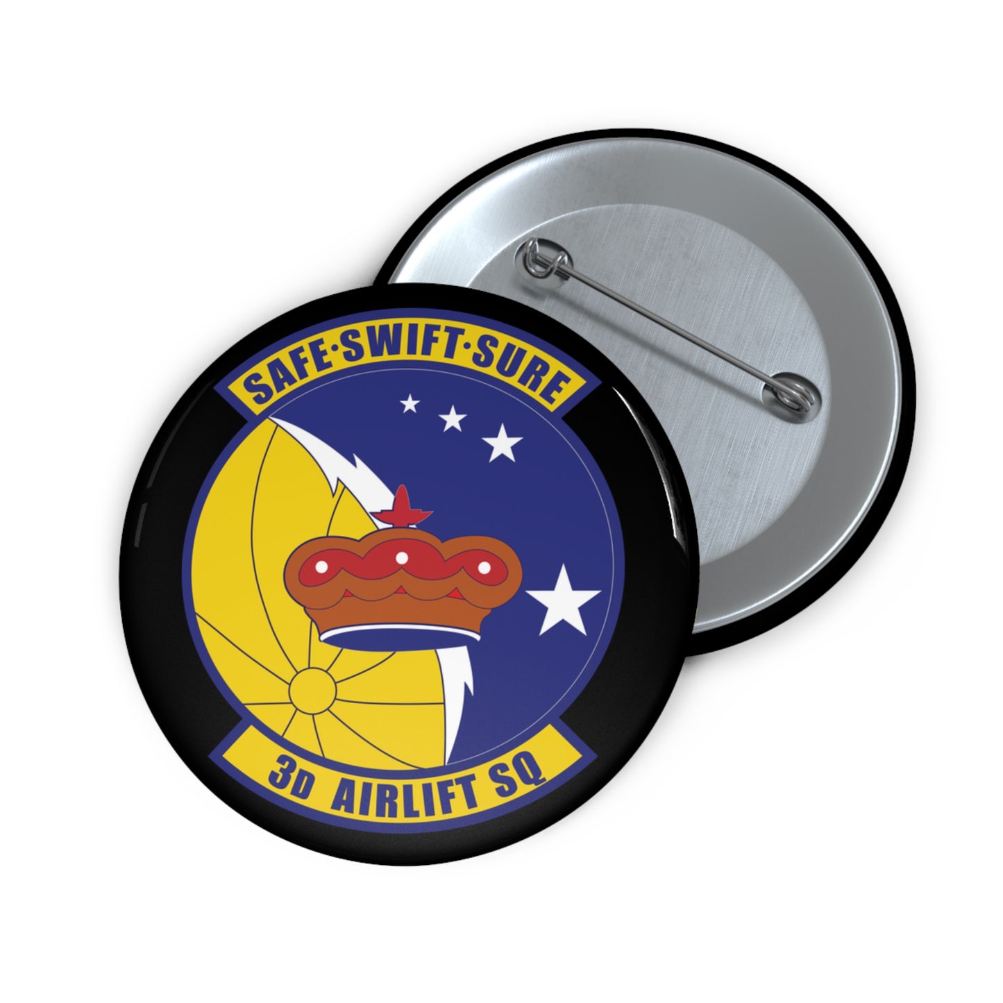 Custom Pin Button - USAF - 3rd Airlift Squadron wo txt