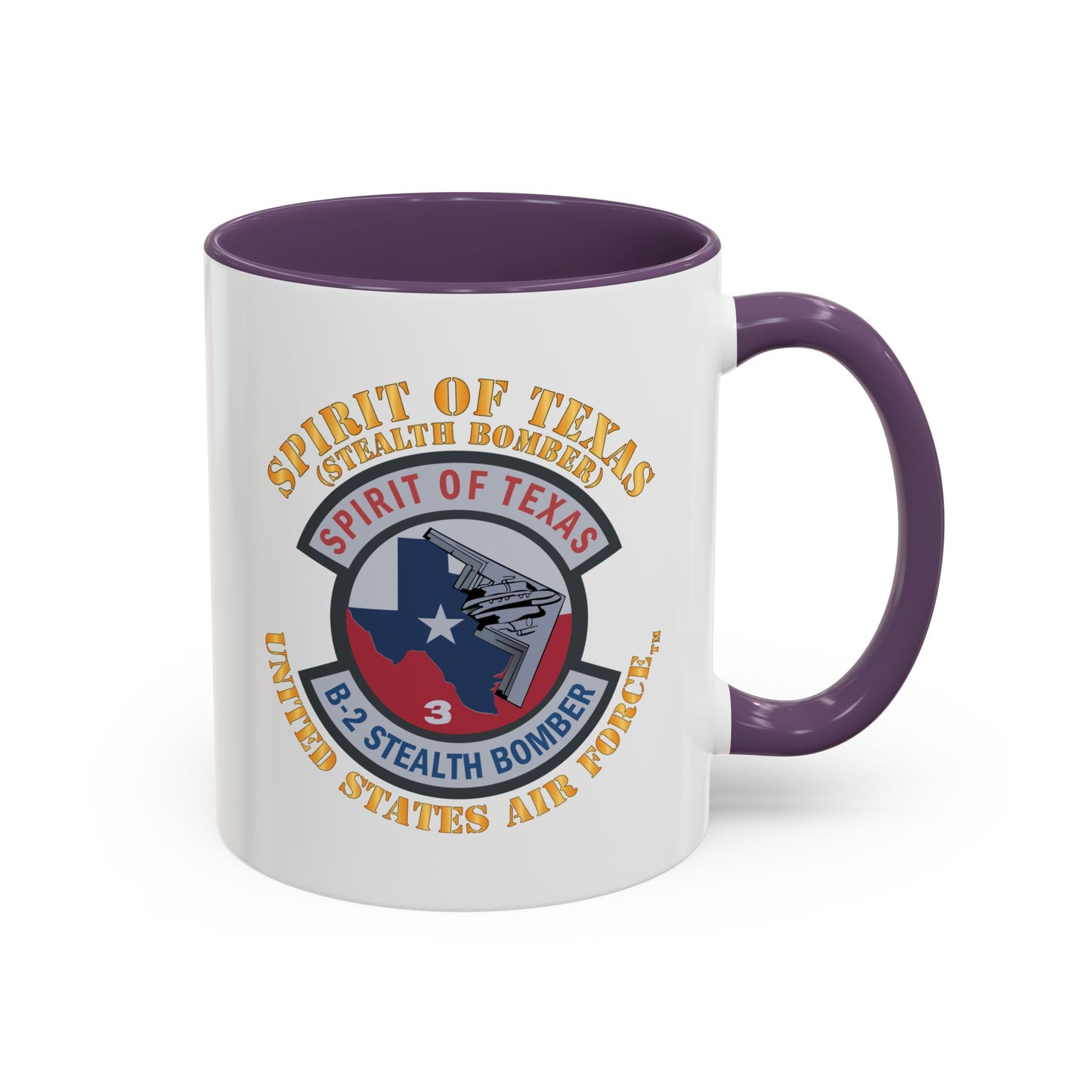 Accent Coffee Mug (11oz & 15oz) - USAF - B2 - Spirit of Texas - Stealth Bomber X 300