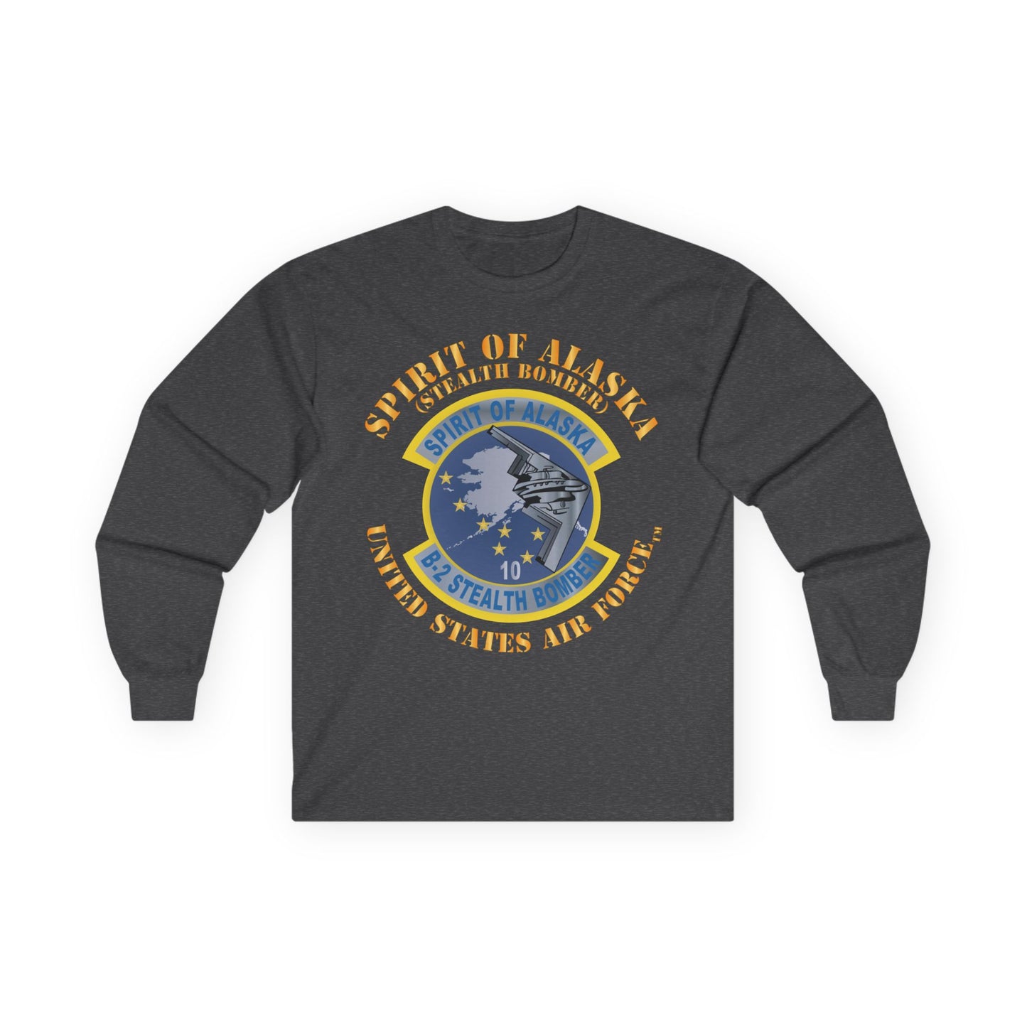 Unisex Ultra Cotton Long Sleeve Tee - USAF - B2 - Spirit of Alaska - Stealth Bomber X 300