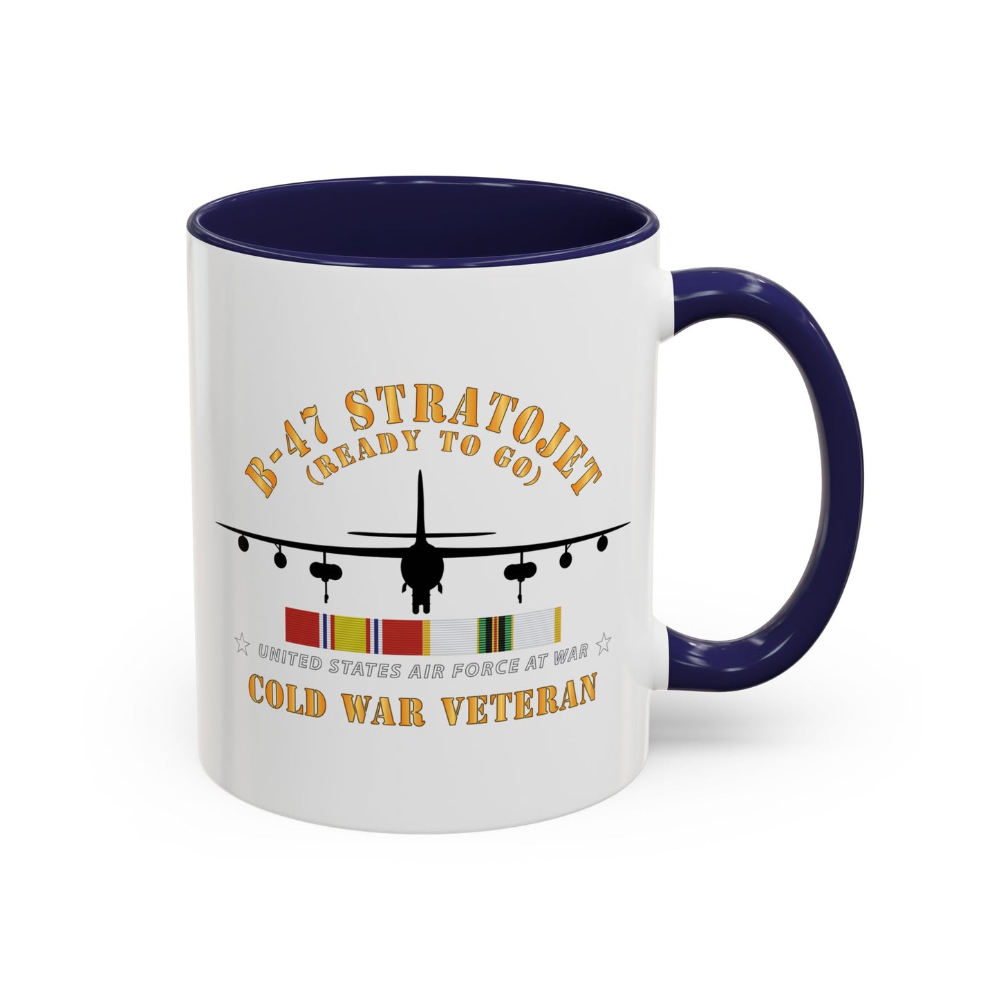 Accent Coffee Mug (11oz & 15oz) - USAF - B-47 Stratojet - Ready to Go - Silhouette - Cold War Veteran X 300