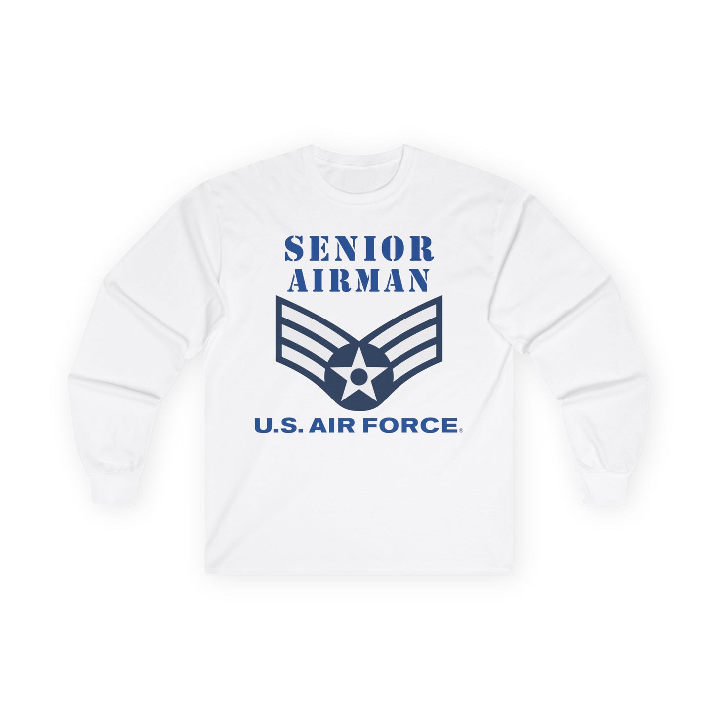 Unisex Ultra Cotton Long Sleeve Tee - USAF - Senior Airman (E4) - 2020 - US Air Force w Text X 300