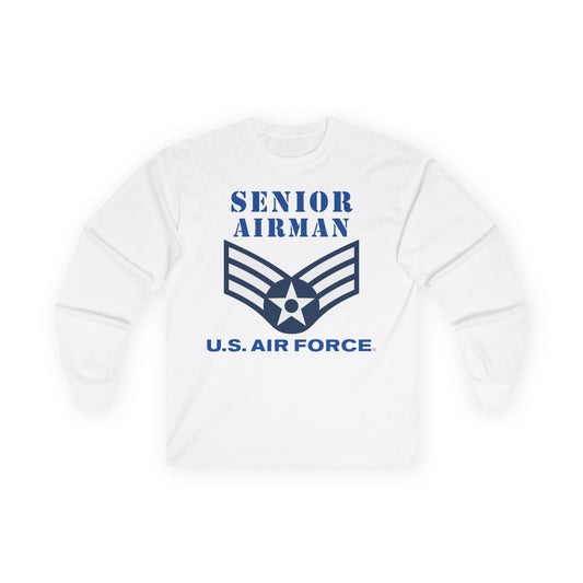 Unisex Ultra Cotton Long Sleeve Tee - USAF - Senior Airman (E4) - 2020 - US Air Force w Text X 300