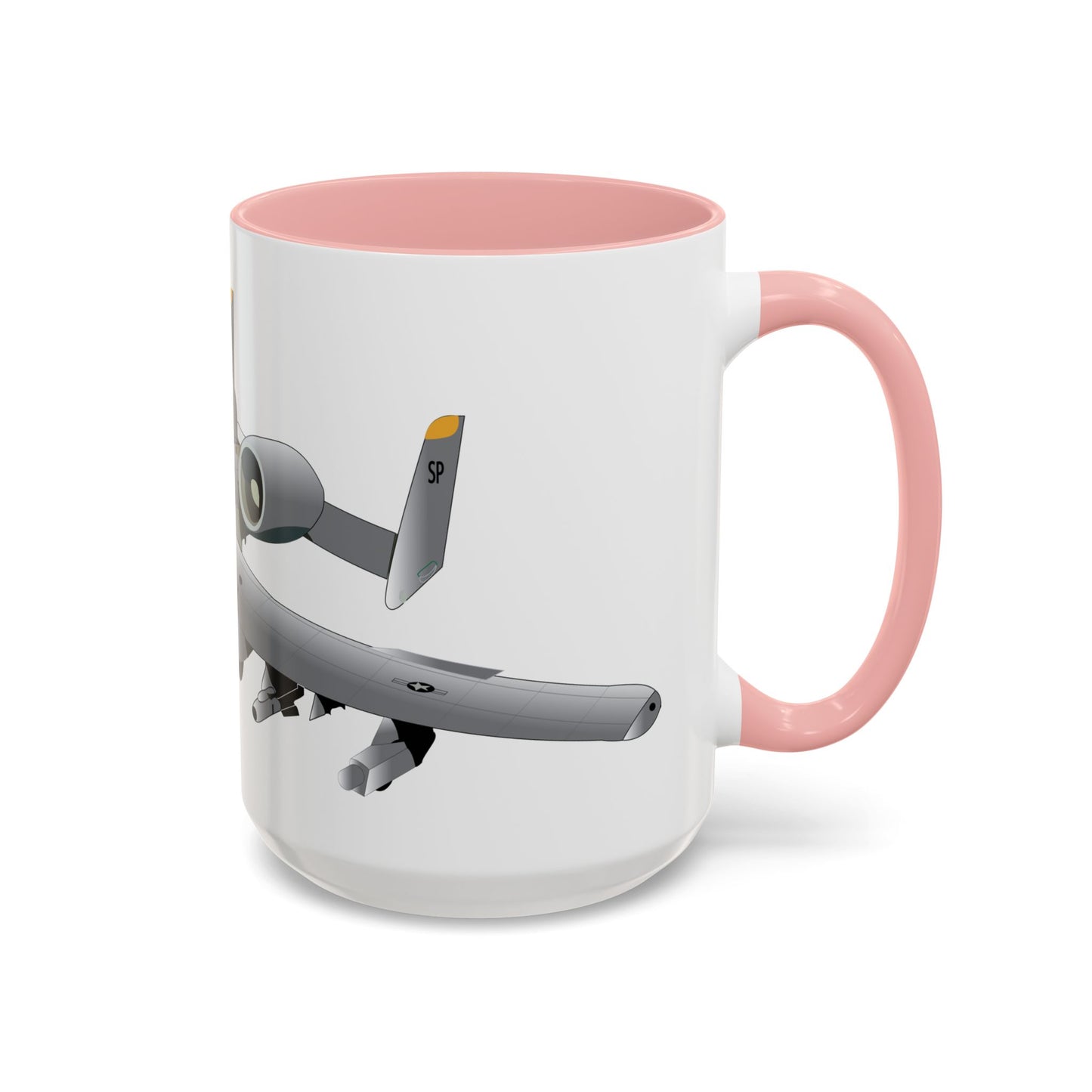 Accent Coffee Mug (11oz & 15oz) - Aircraft - A10 - Front - Top - Oblique X 300