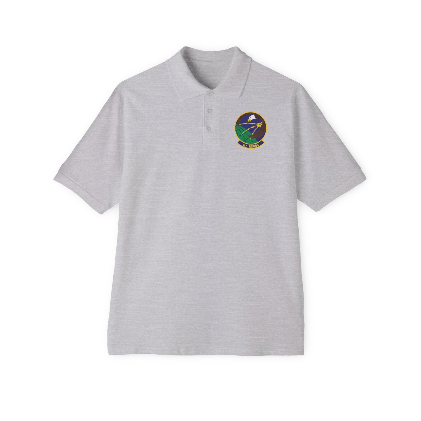 Men's Piqué Polo - USAF - 1st Air & Space Communications Operations Sq wo txt X 300