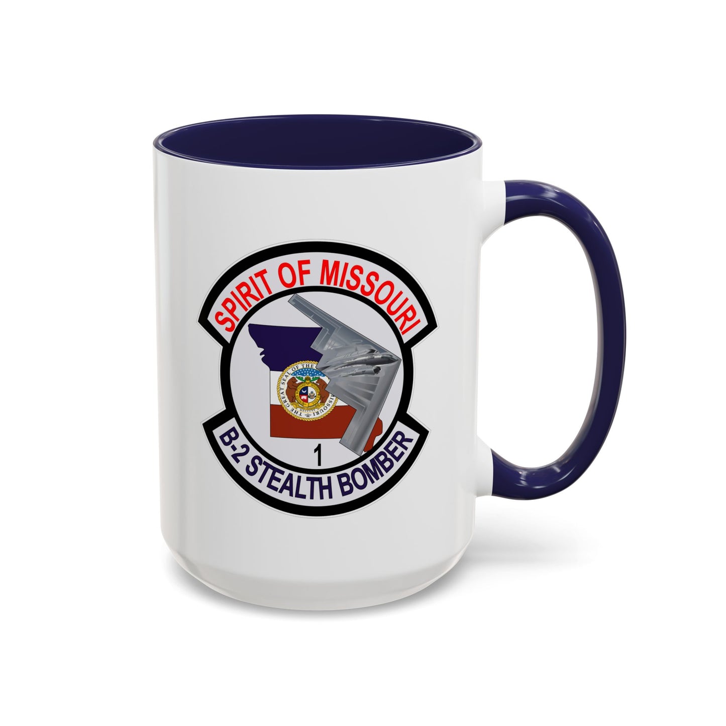 Accent Coffee Mug (11oz & 15oz) - USAF - B2 - Spirit of Missouri - Stealth Bomber wo Txt