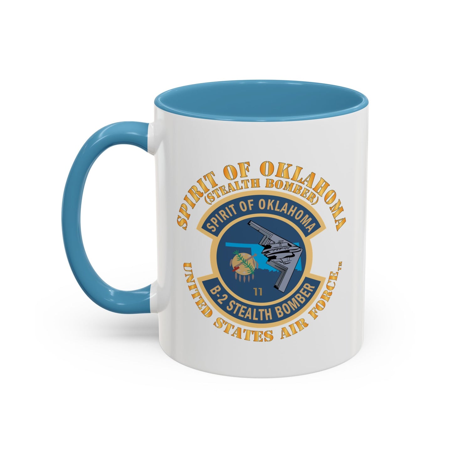 Accent Coffee Mug (11oz & 15oz) - USAF - B2 - Spirit of Oklahoma - Stealth Bomber X 300