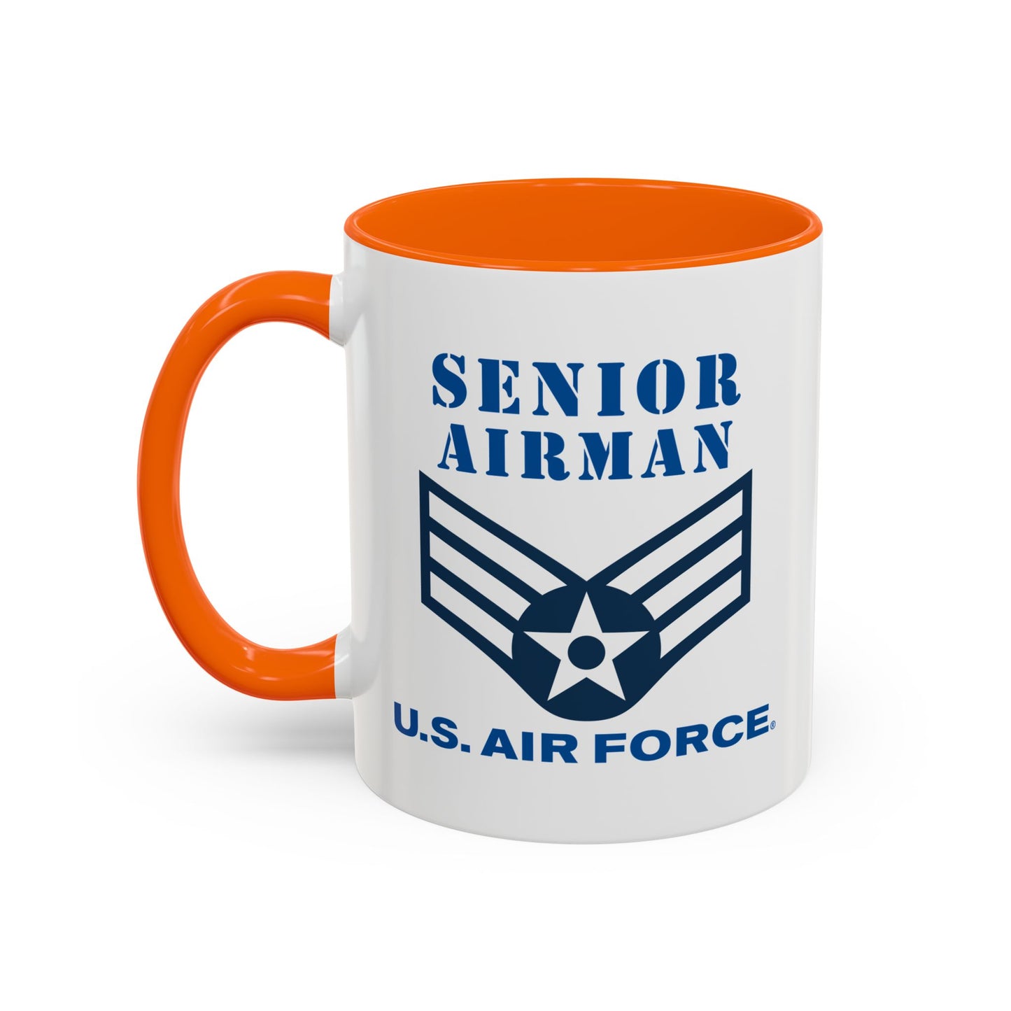 Accent Coffee Mug (11oz & 15oz) - USAF - Senior Airman (E4) - 2020 - US Air Force w Text X 300