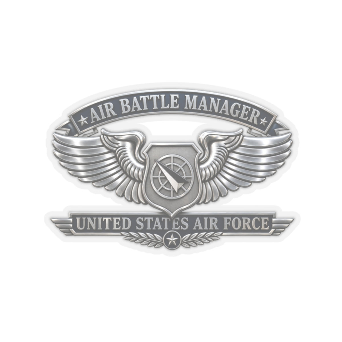 Kiss-Cut Stickers - USAF - Air Battle Manager Badge - United States Air Force- 3D - Enhanced
