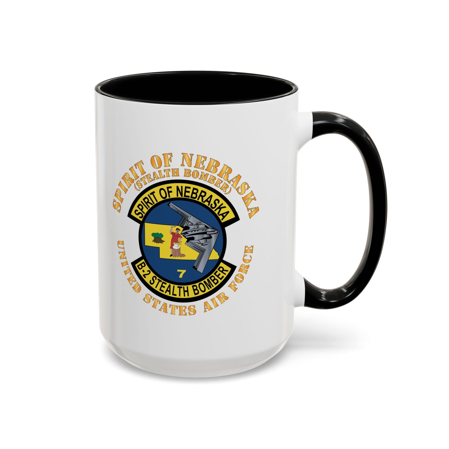 Accent Coffee Mug (11oz & 15oz) - USAF - B2 - Spirit of Nebraska - Stealth Bomber X 300