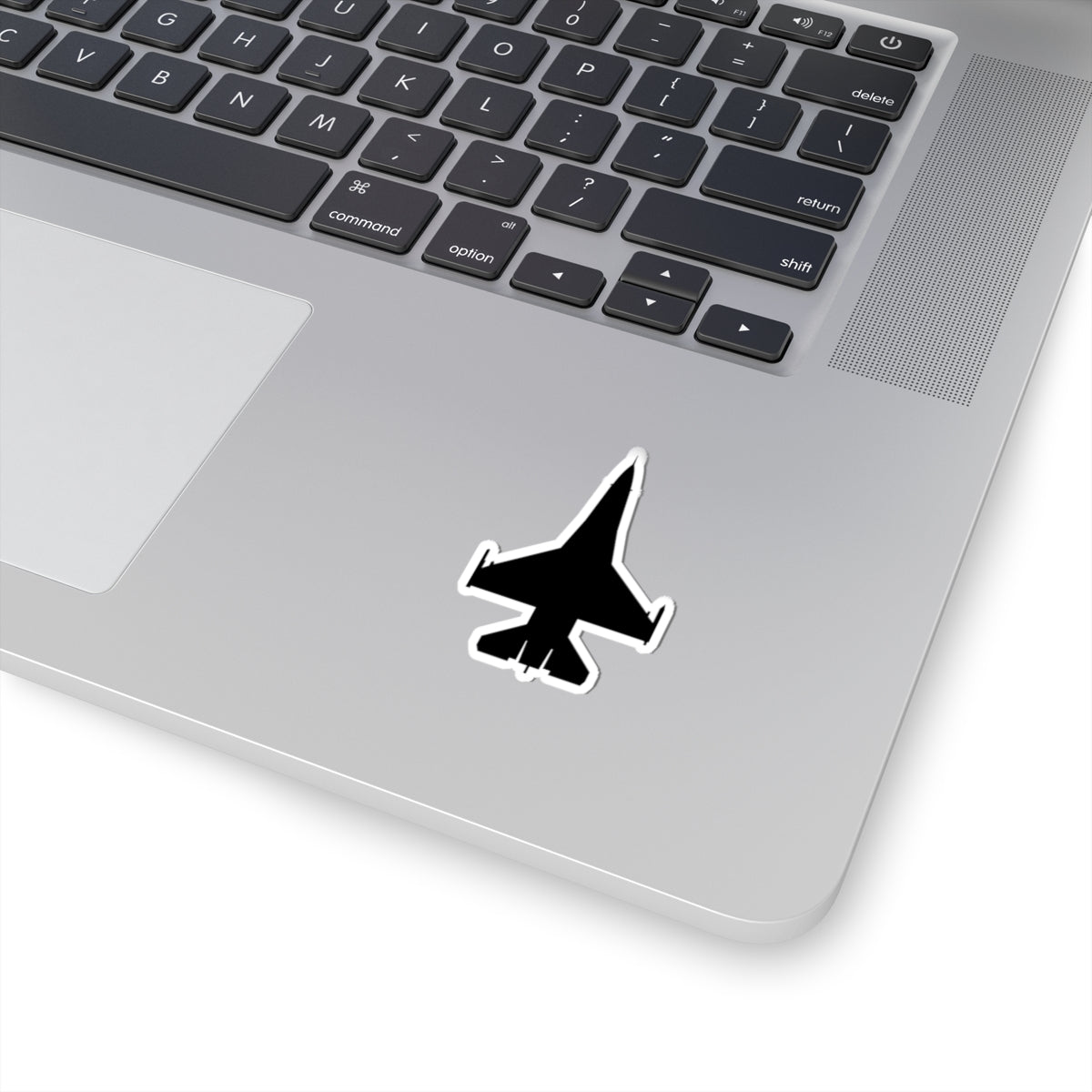 Kiss-Cut Stickers - Aircraft - F-16 -Top - Black wo Txt X 300