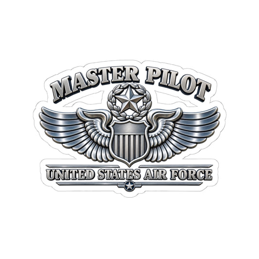Kiss-Cut Stickers - USAF - Master Pilot Badge - United States Air Force - 3D - Enhanced
