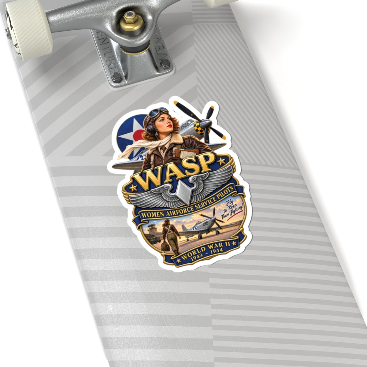 Kiss-Cut Stickers - WASP - Women Airforce Service Pilot - WWII - 3D - Enhanced