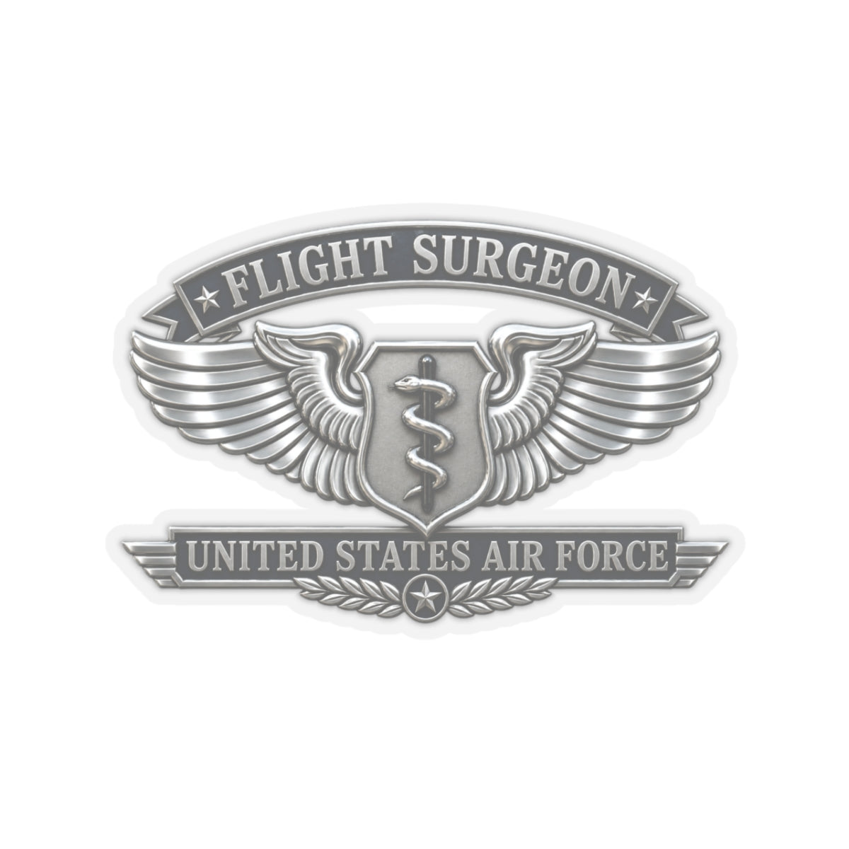 Kiss-Cut Stickers - USAF - Flight Surgeon Badge - United States Air Force - 3D - Enhanced