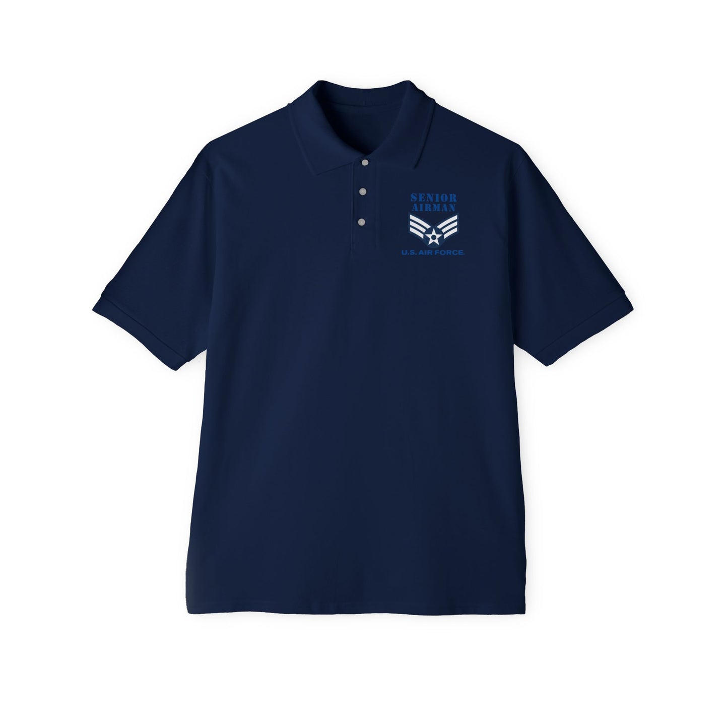 Men's Piqué Polo - USAF - Senior Airman (E4) - 2020 - US Air Force w Text X 300