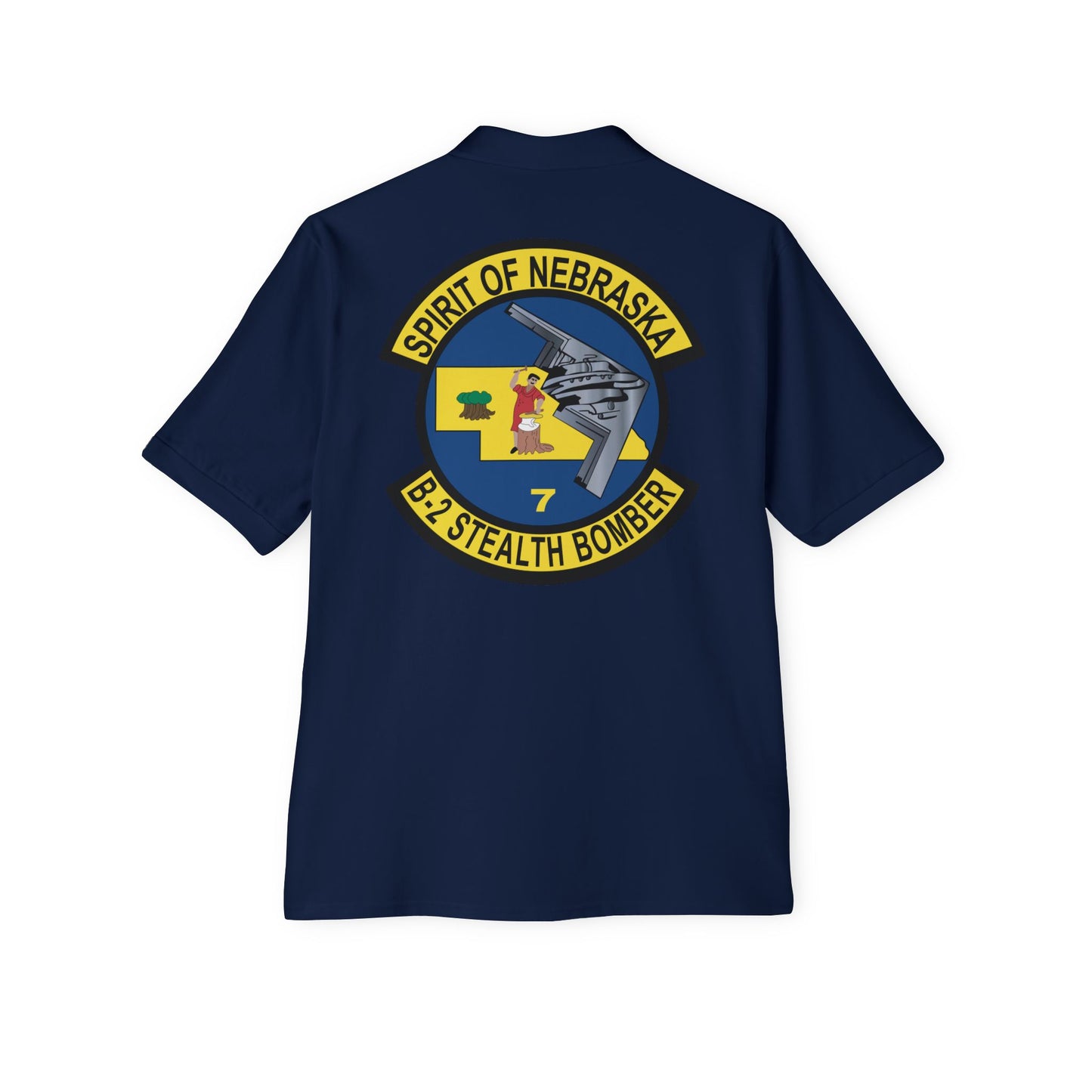 Men's Piqué Polo - USAF - B2 - Spirit of Nebraska - Stealth Bomber wo txt X 300
