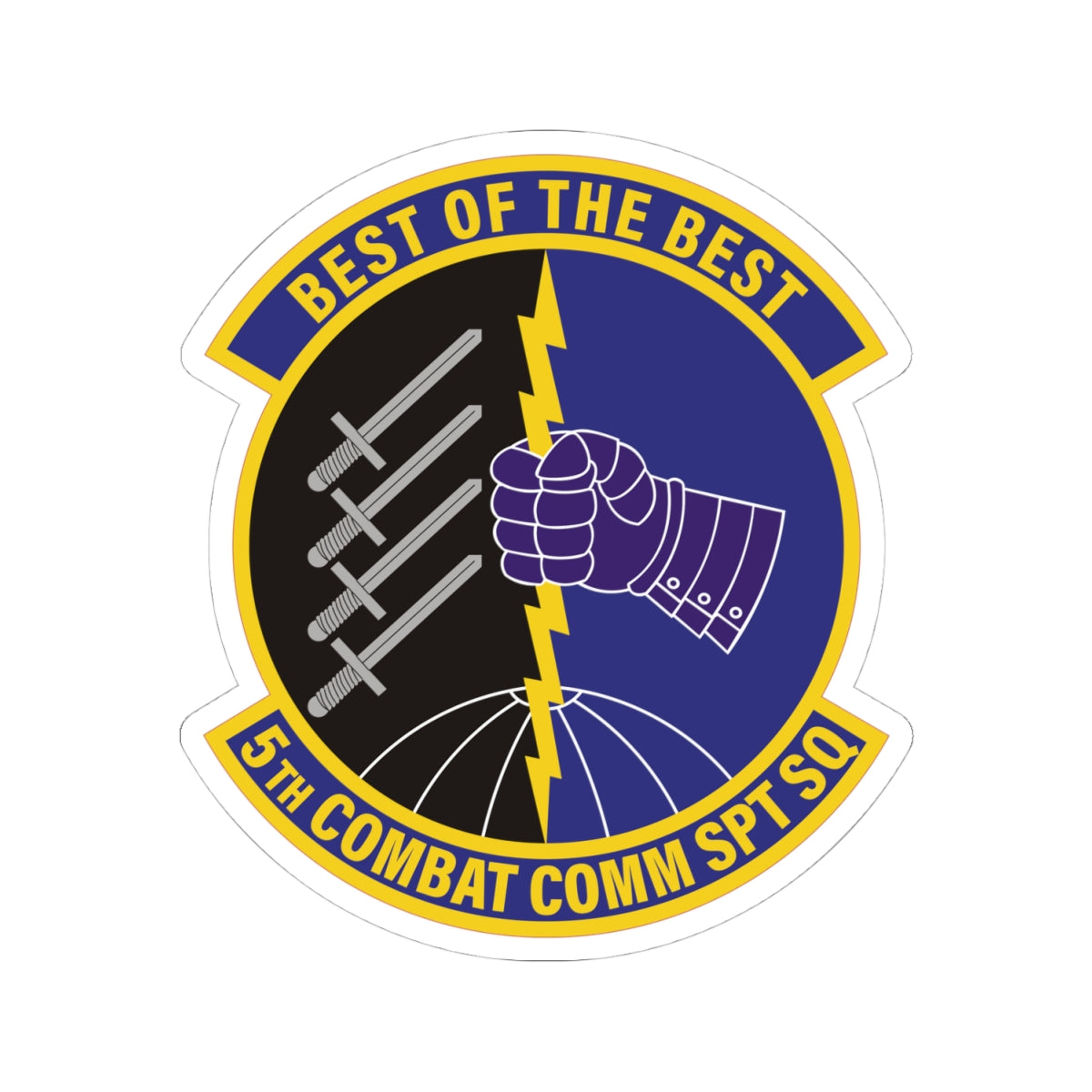 Kiss-Cut Stickers - USAF - 5th Combat Communications Support Sq wo txt X 300