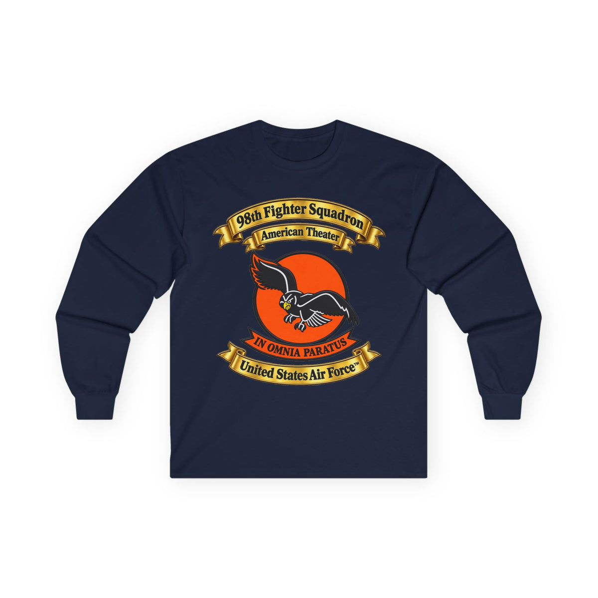 Unisex Ultra Cotton Long Sleeve Tee - 98th Fighter-Interceptor Squadron - SSI - American Theater - USAAF - 3D - Transparent
