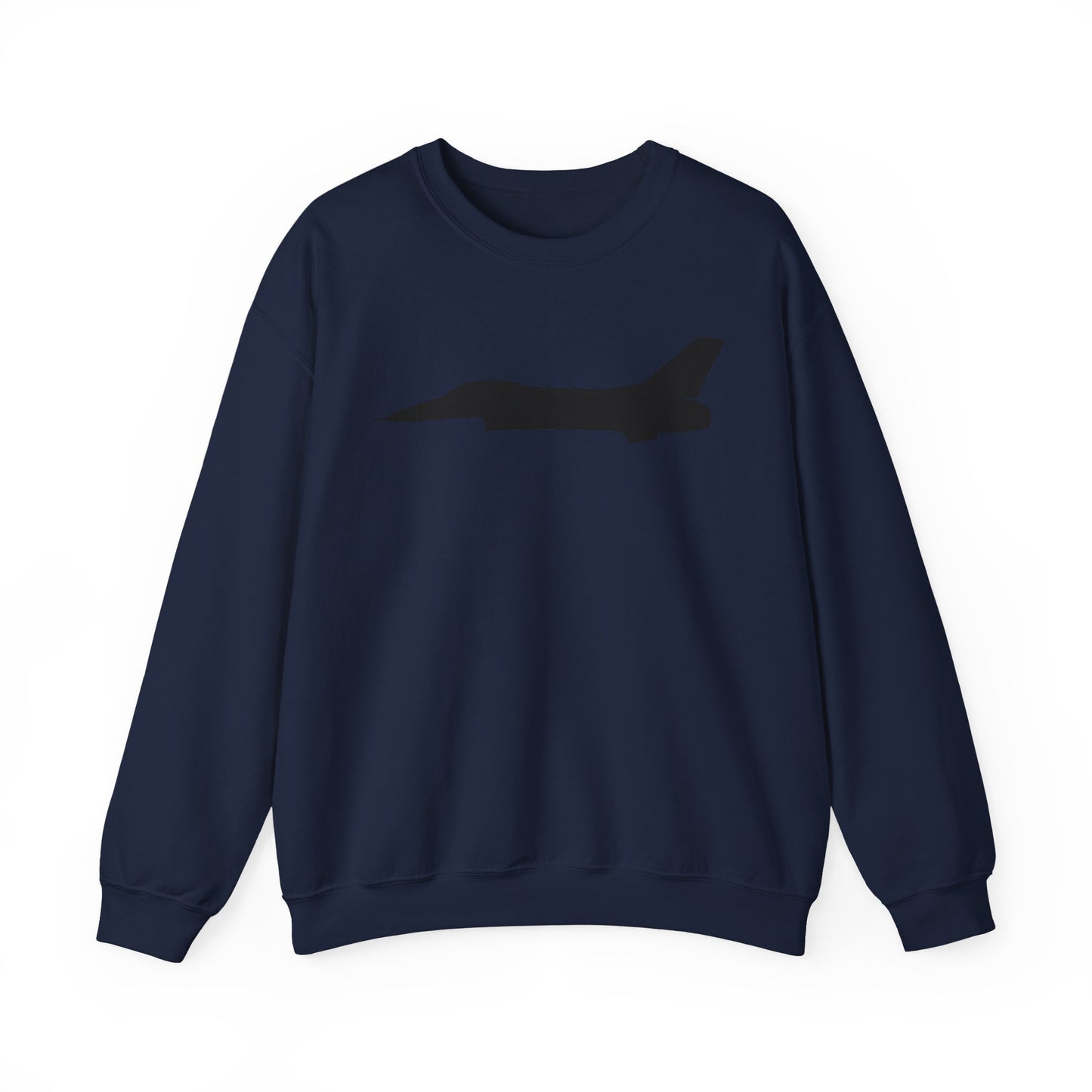 Crewneck Sweatshirt - Aircraft - F-16 - Side - Black - wo Txt X 300