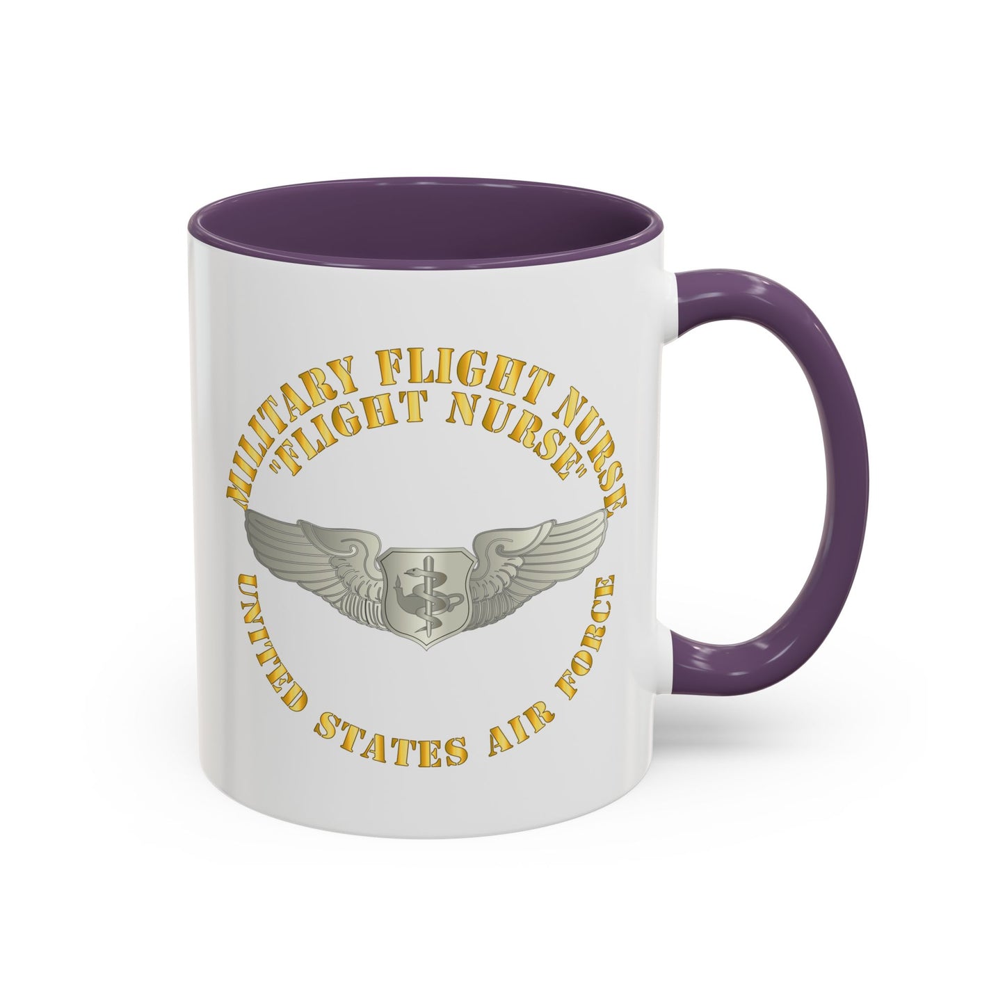Accent Coffee Mug (11oz & 15oz) - USAF - Military Flight Nurse - Flight Nurse - Basic