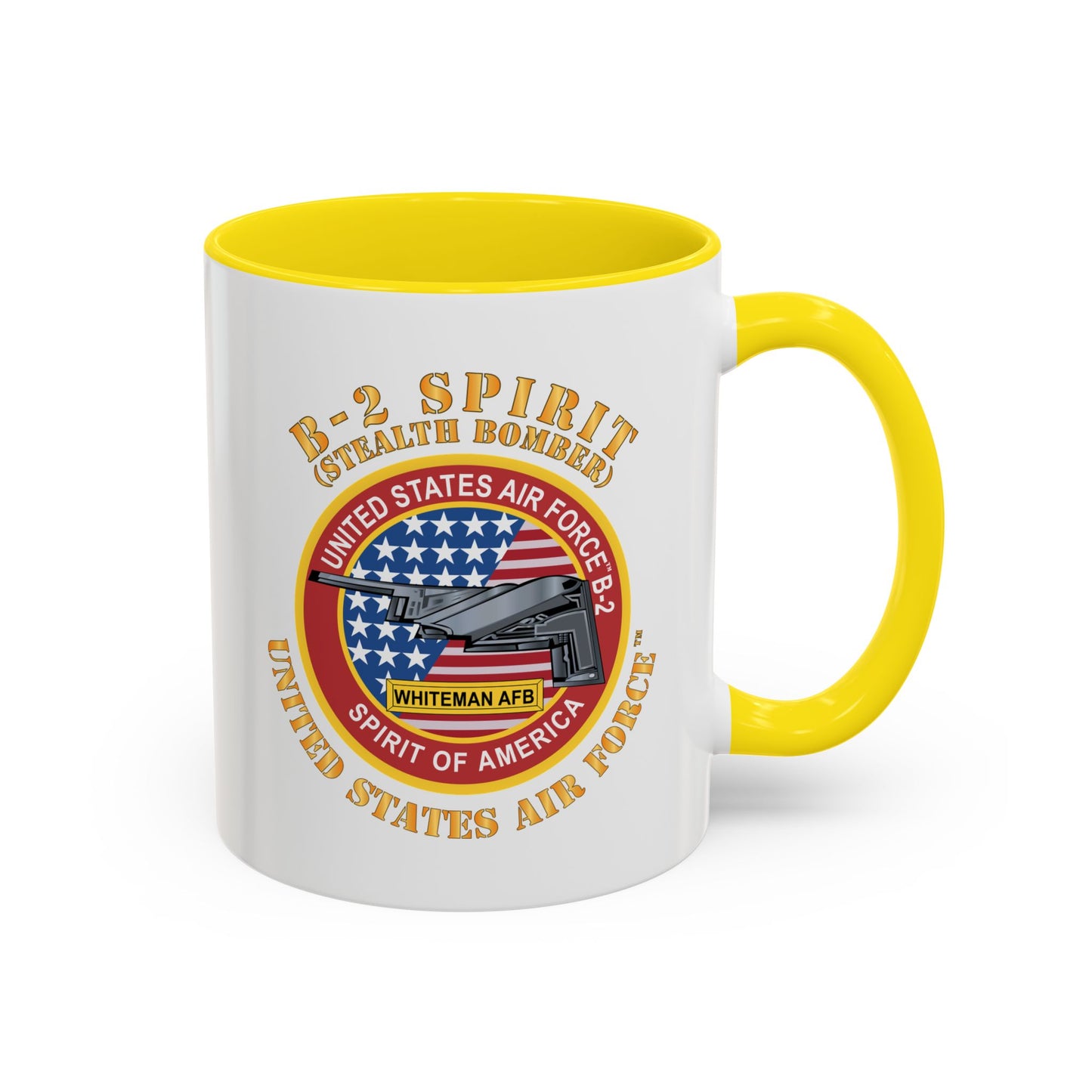 Accent Coffee Mug (11oz & 15oz) - USAF - B2 - Spirit - Stealth Bomber X 300