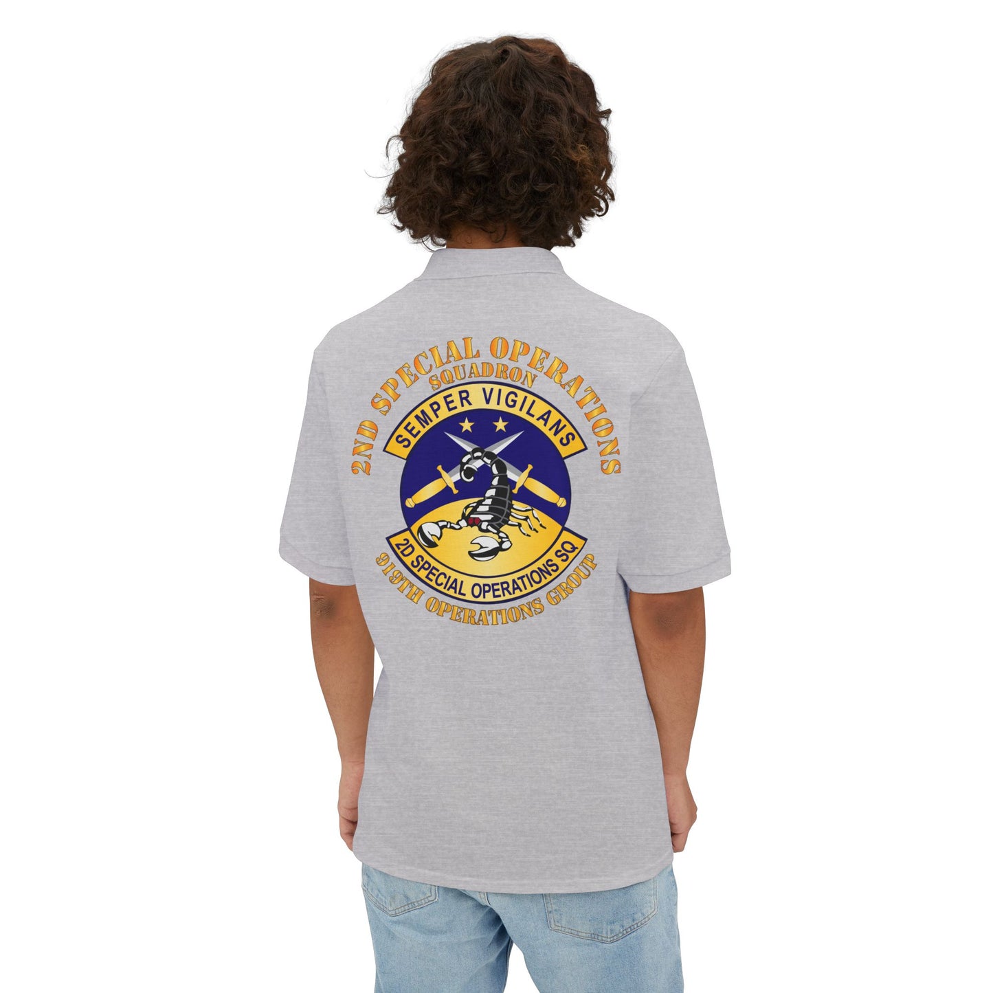 Men's Piqué Polo - USAFSOF - 2nd Special Operations Squadron - 919th Operations Group