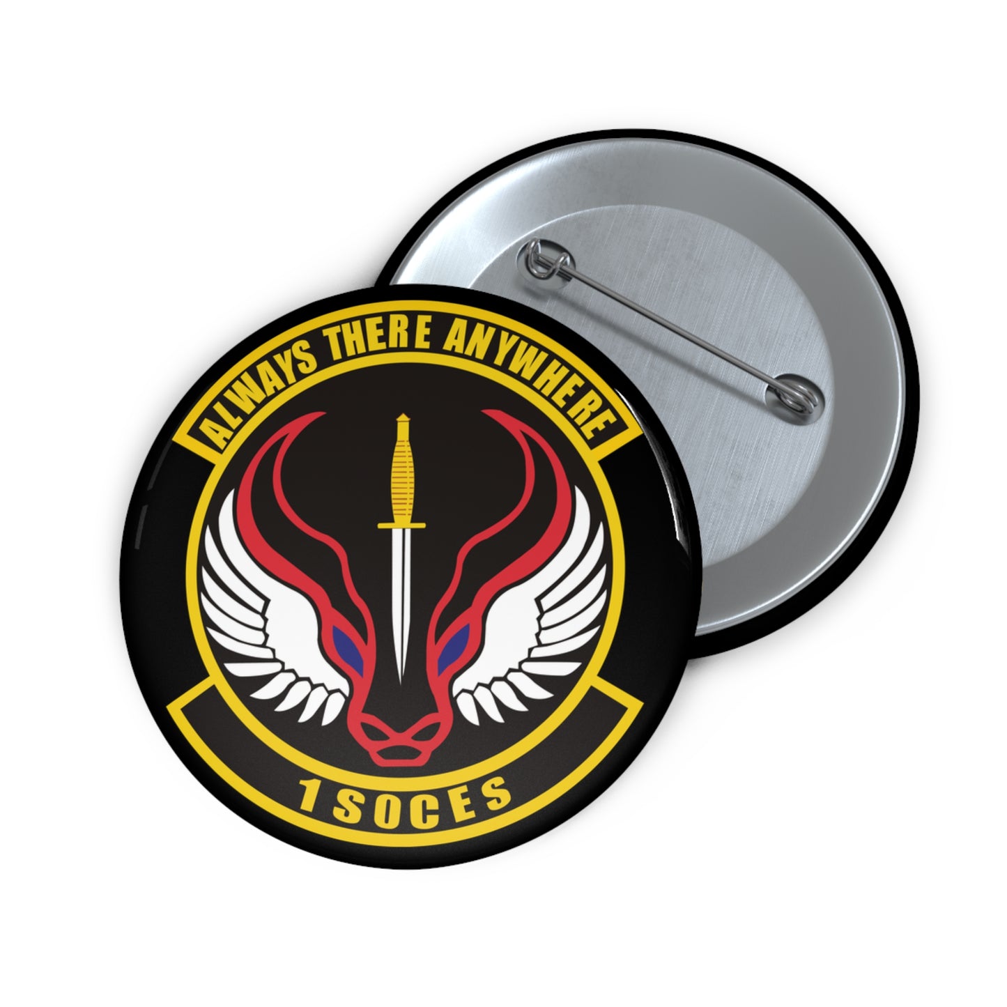 Custom Pin Button - USAF - 1st Special Operations Civil Engineer Sq wo txt