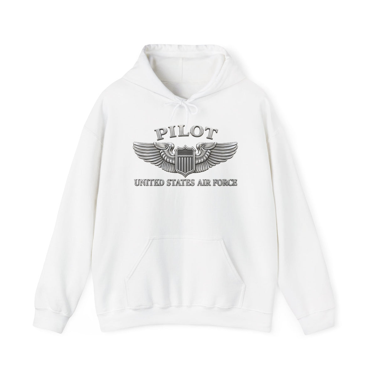 Unisex Heavy Blend Hooded Sweatshirt - USAF - Basic Pilot Badge - United States Air Force - 3D - Enhanced