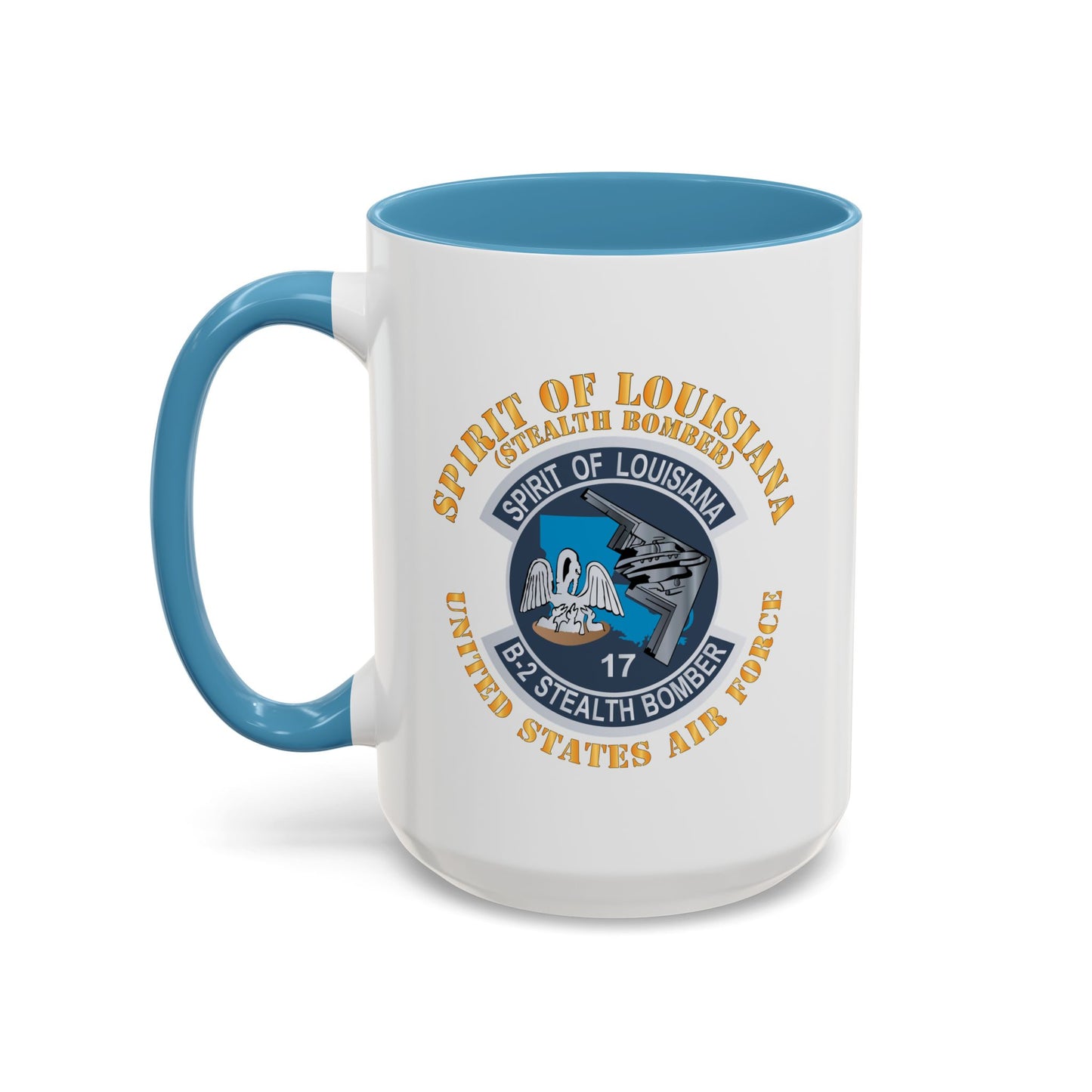 Accent Coffee Mug (11oz & 15oz) - USAF - B2 - Spirit of Louisiana - Stealth Bomber X 300