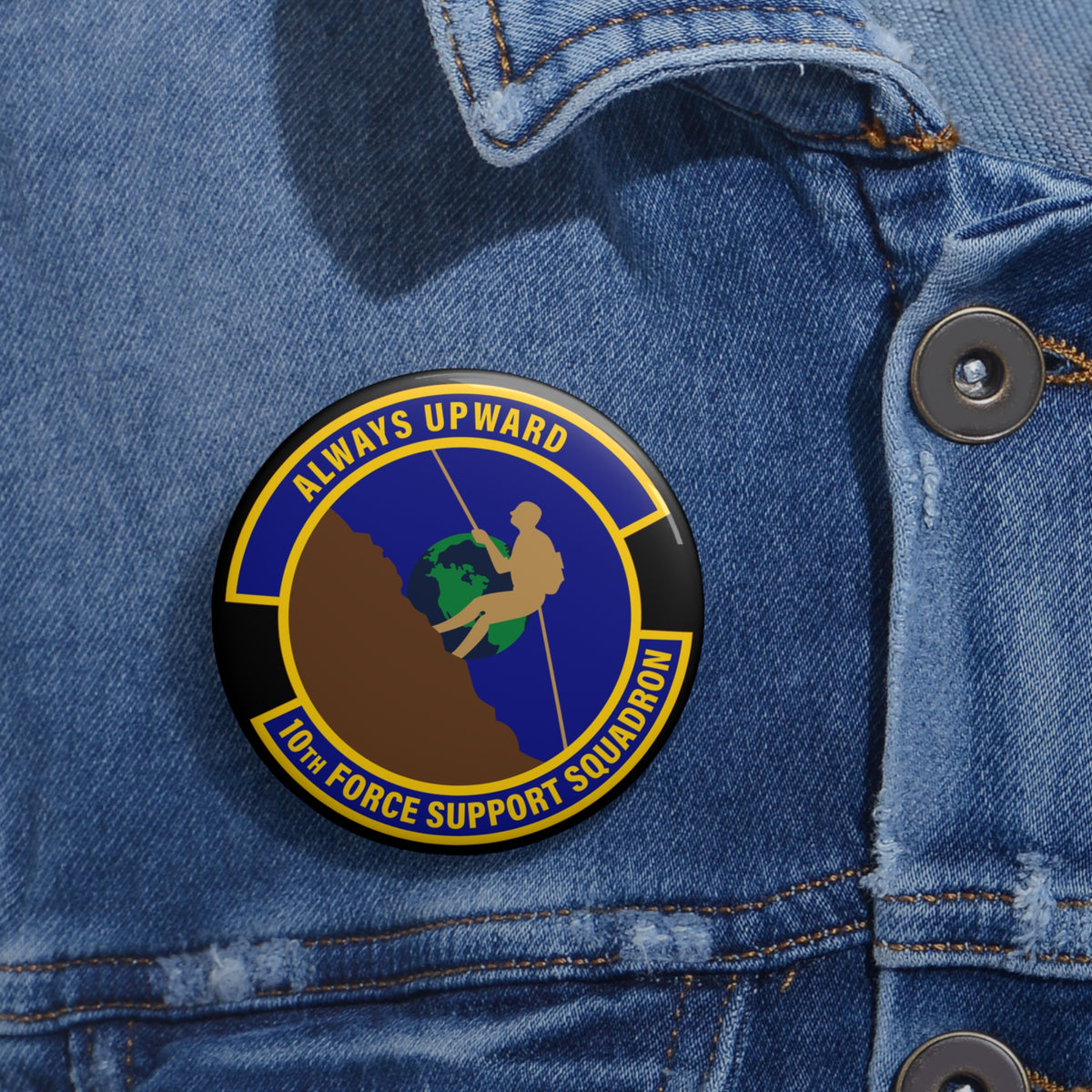 Custom Pin Button - USAF - 10th Force Support Squadron wo txt