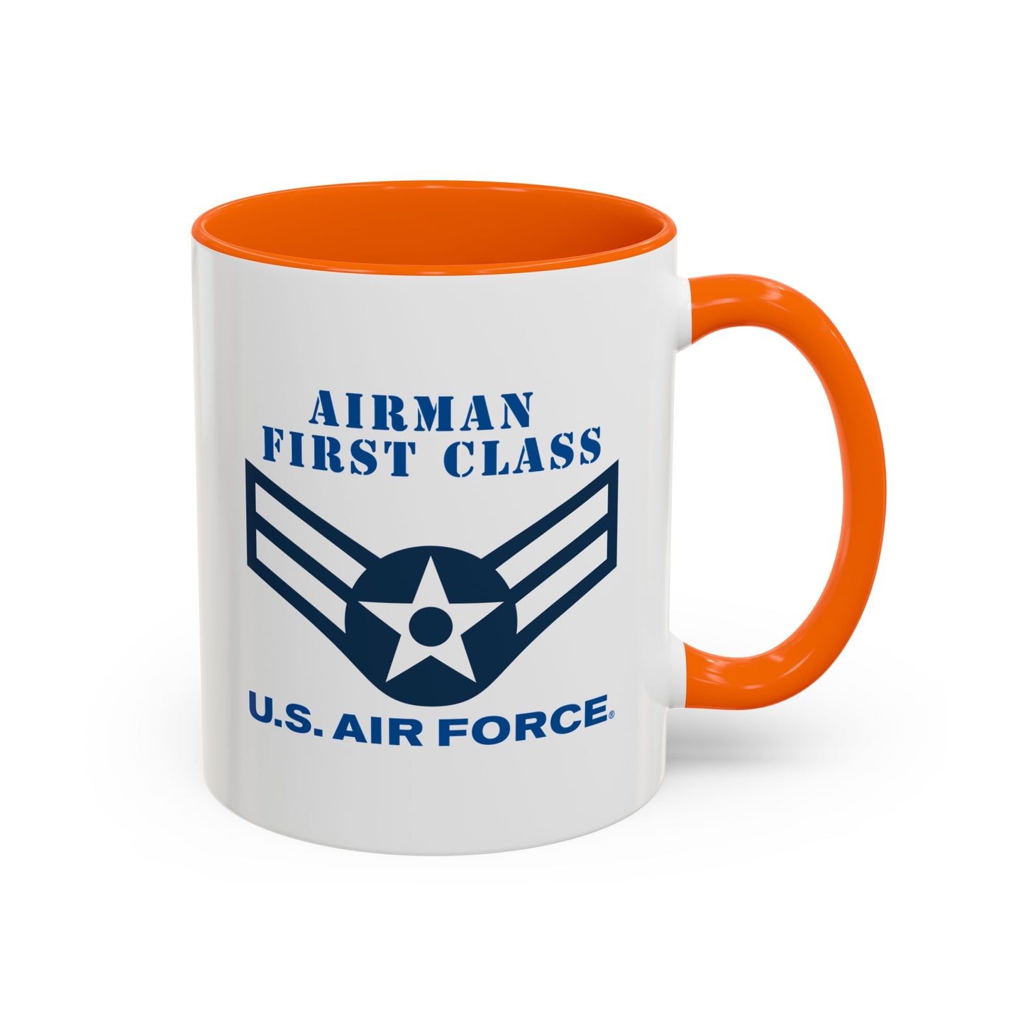 Accent Coffee Mug (11oz & 15oz) - USAF - Airman - First Class (E3) - 2020 - US Air Force w Text X 300