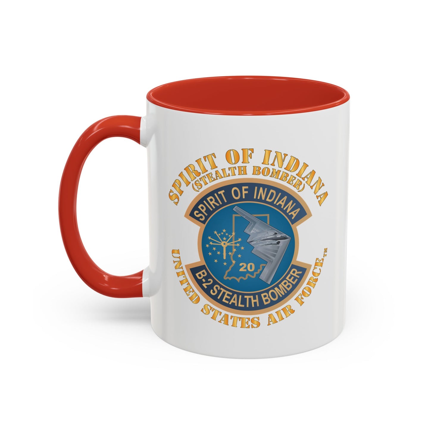 Accent Coffee Mug (11oz & 15oz) - USAF - B2 - Spirit of Indiana - Stealth Bomber X 300