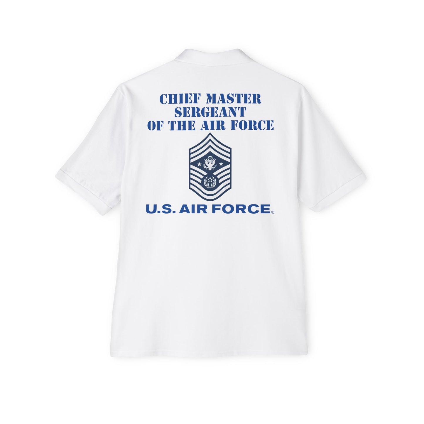 Men's Piqué Polo - USAF - Chief Master Sergeant of the Air Force (E9d) - US Air Force w Text X 300