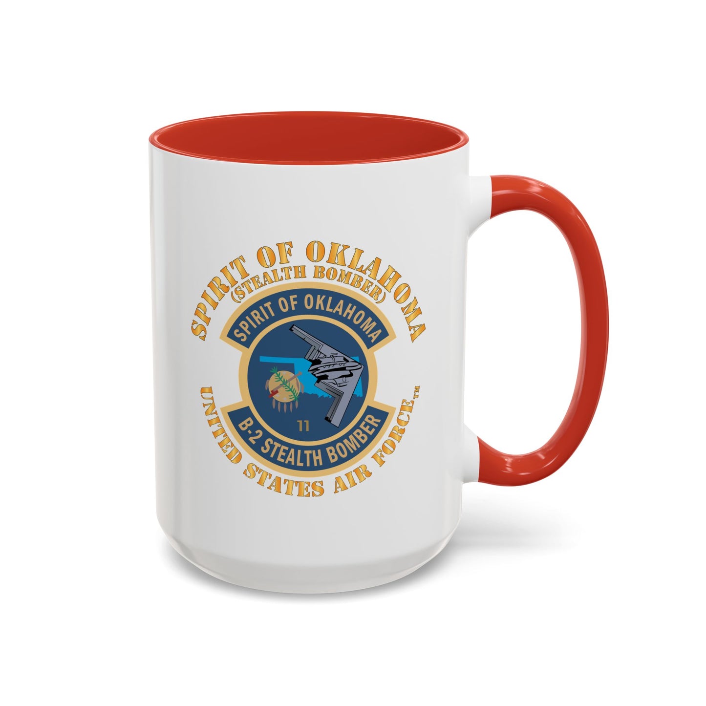 Accent Coffee Mug (11oz & 15oz) - USAF - B2 - Spirit of Oklahoma - Stealth Bomber X 300