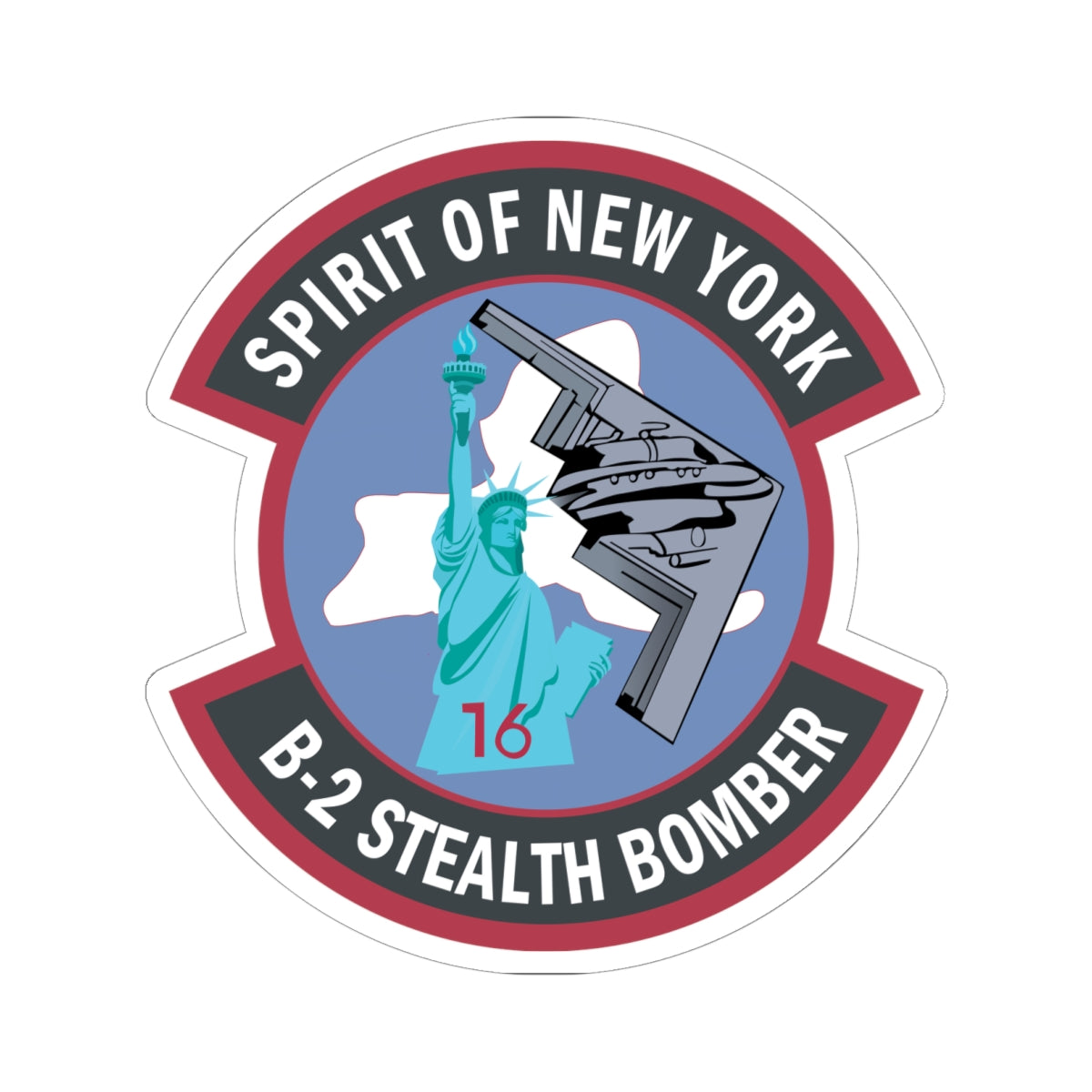 Kiss-Cut Stickers - USAF - B2 - Spirit of New York - Stealth Bomber wo txt X 300