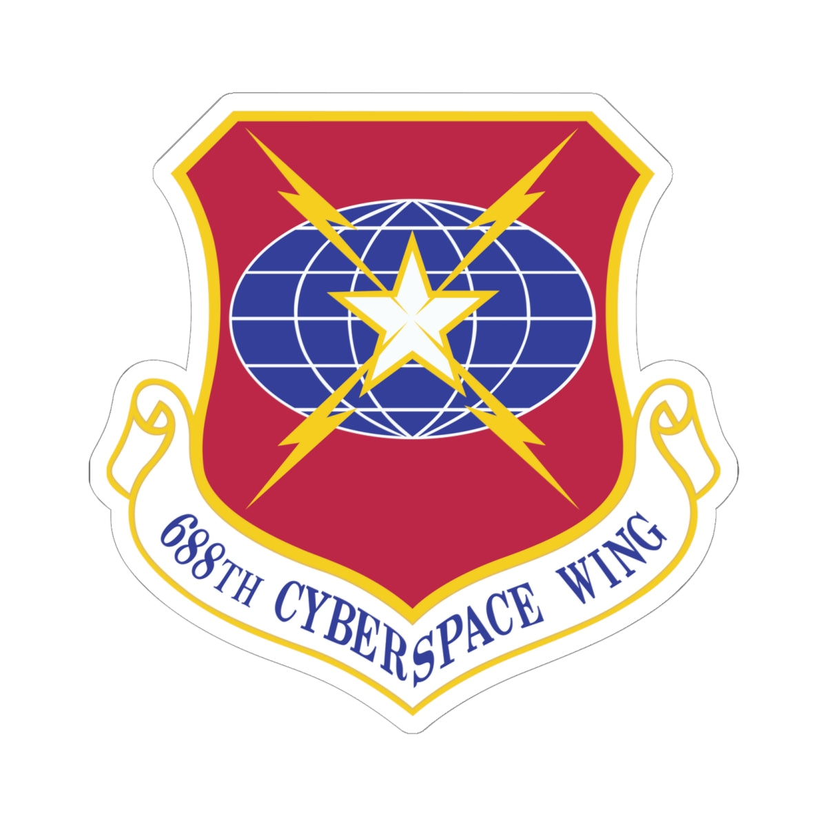 Kiss-Cut Stickers - USAF - 688th Cyberspace Wing wo Txt X 300