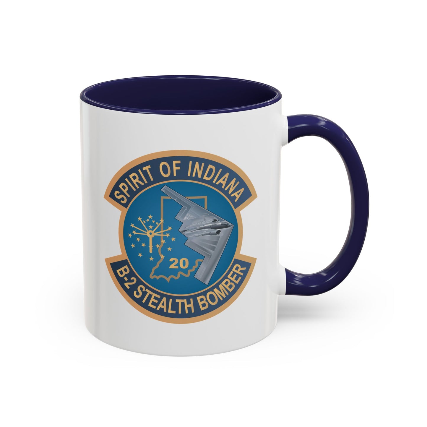 Accent Coffee Mug (11oz & 15oz) - USAF - B2 - Spirit of Indiana - Stealth Bomber wo txt X 300
