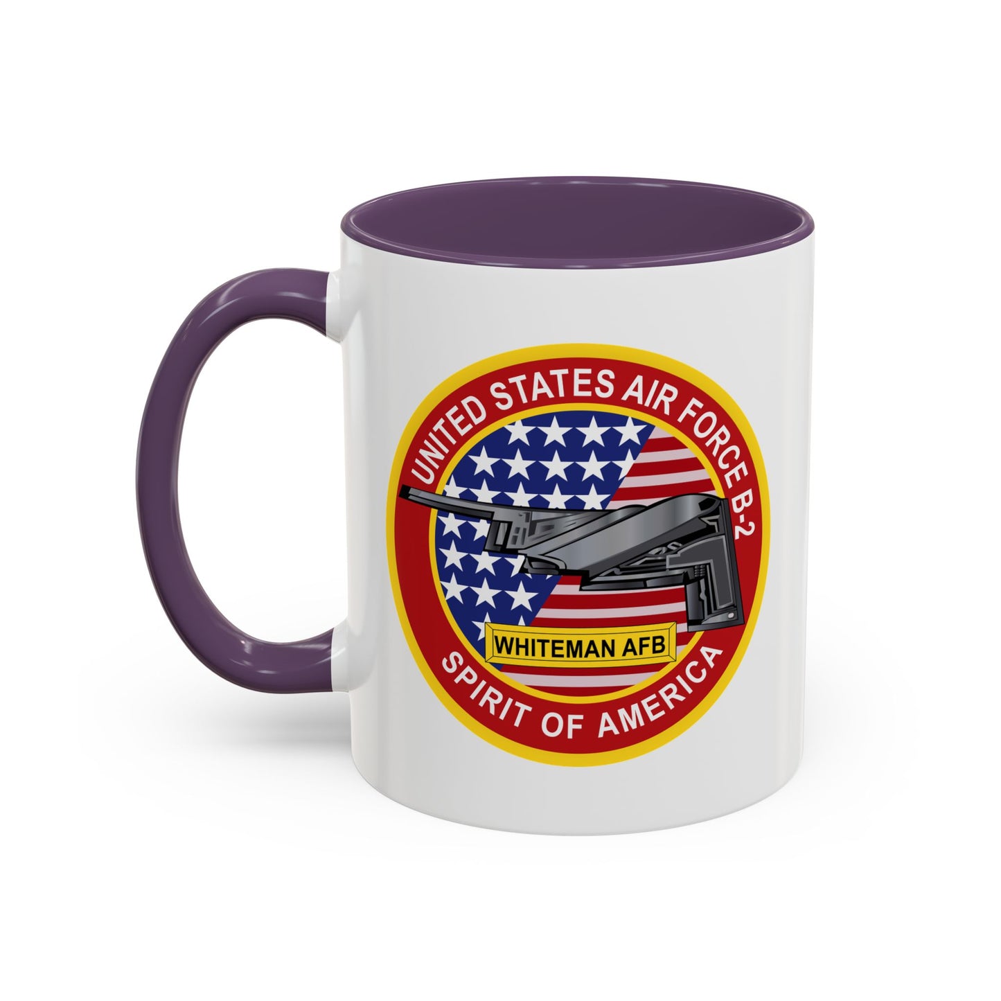 Accent Coffee Mug (11oz & 15oz) - USAF - B2 - Spirit - Stealth Bomber wo Txt