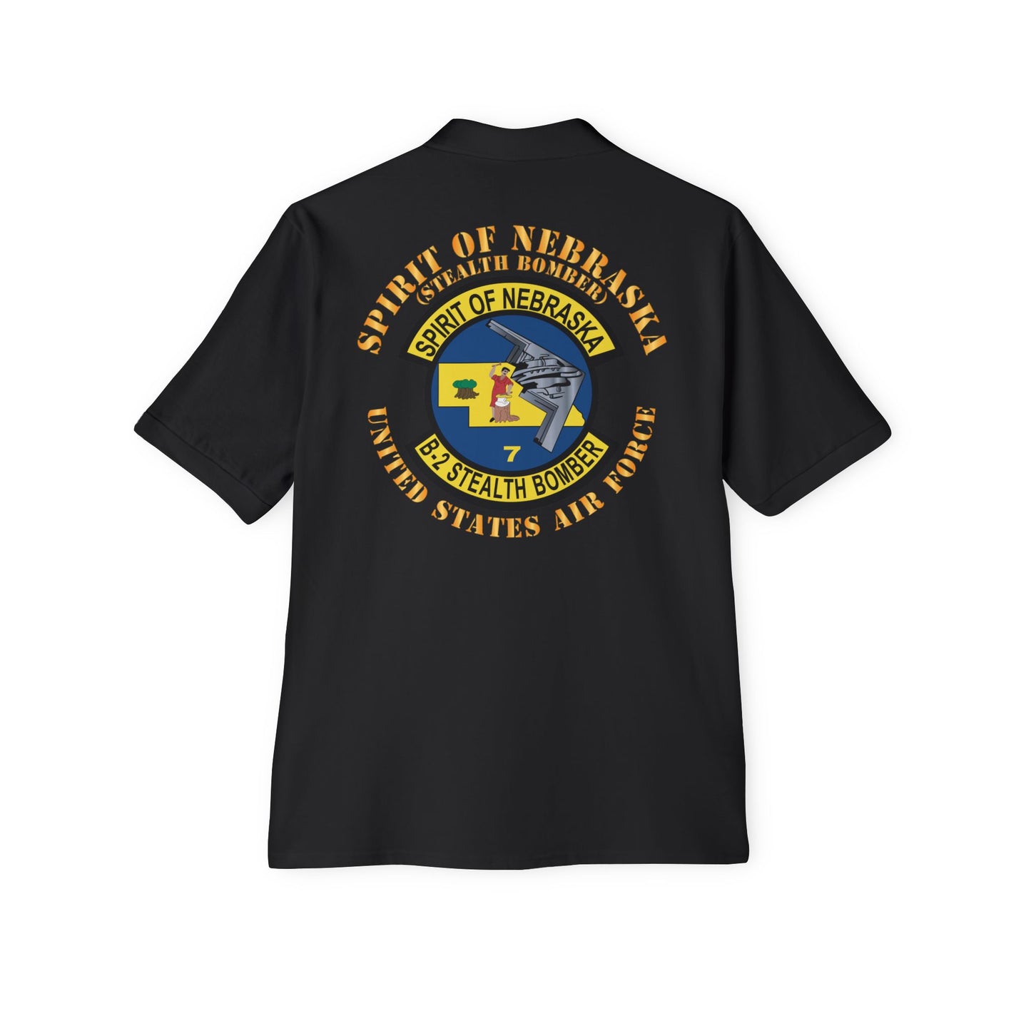 Men's Piqué Polo - USAF - B2 - Spirit of Nebraska - Stealth Bomber X 300