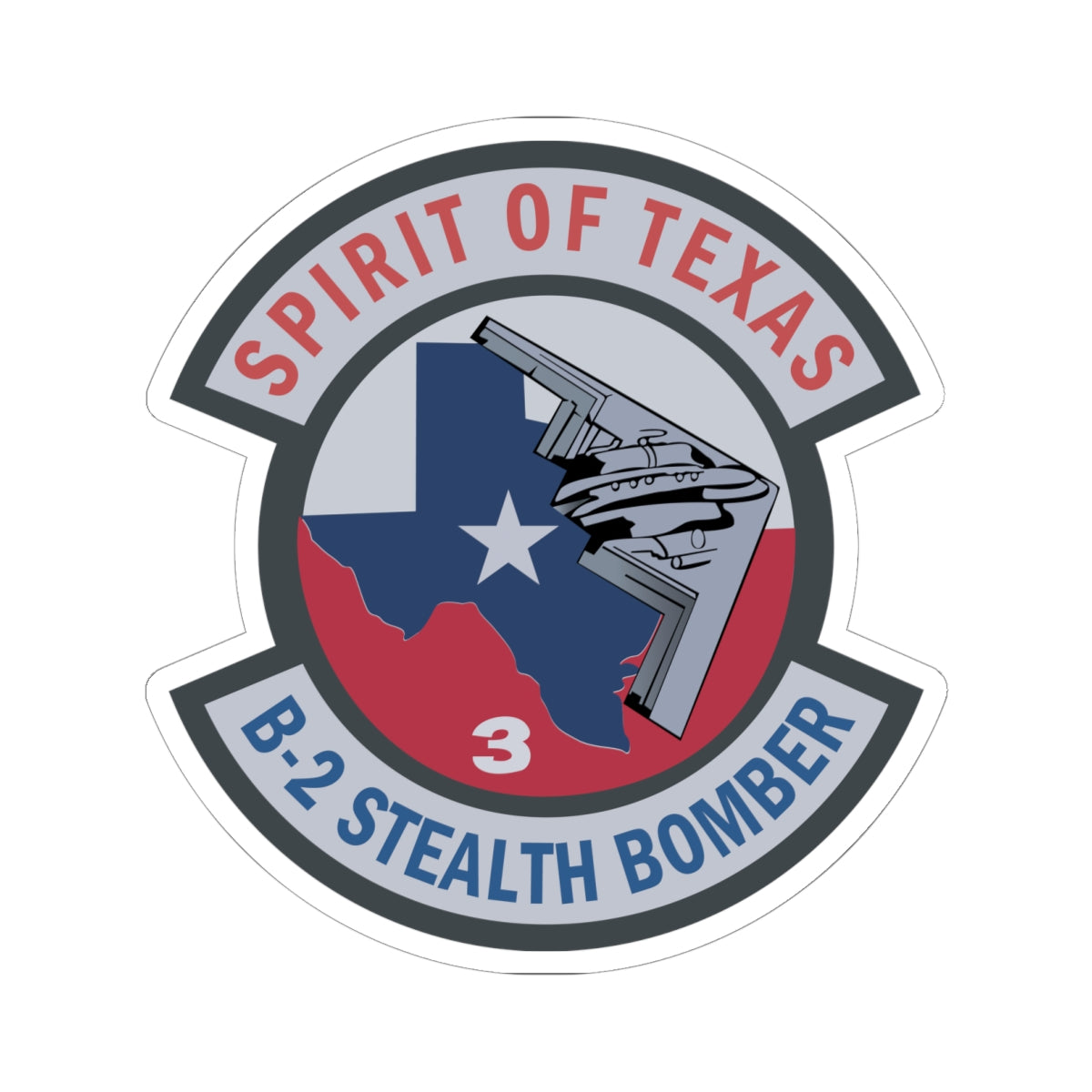 Kiss-Cut Stickers - USAF - B2 - Spirit of Texas - Stealth Bomber wo txt X 300