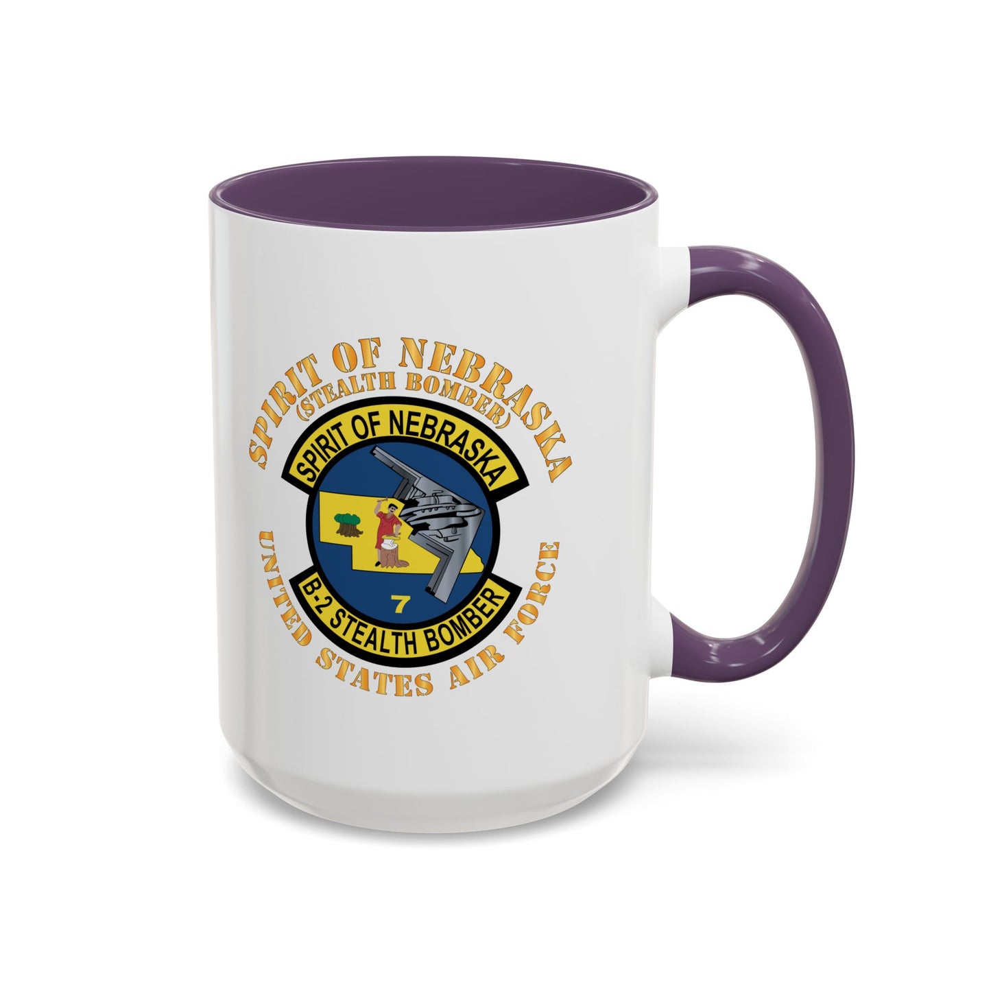 Accent Coffee Mug (11oz & 15oz) - USAF - B2 - Spirit of Nebraska - Stealth Bomber X 300