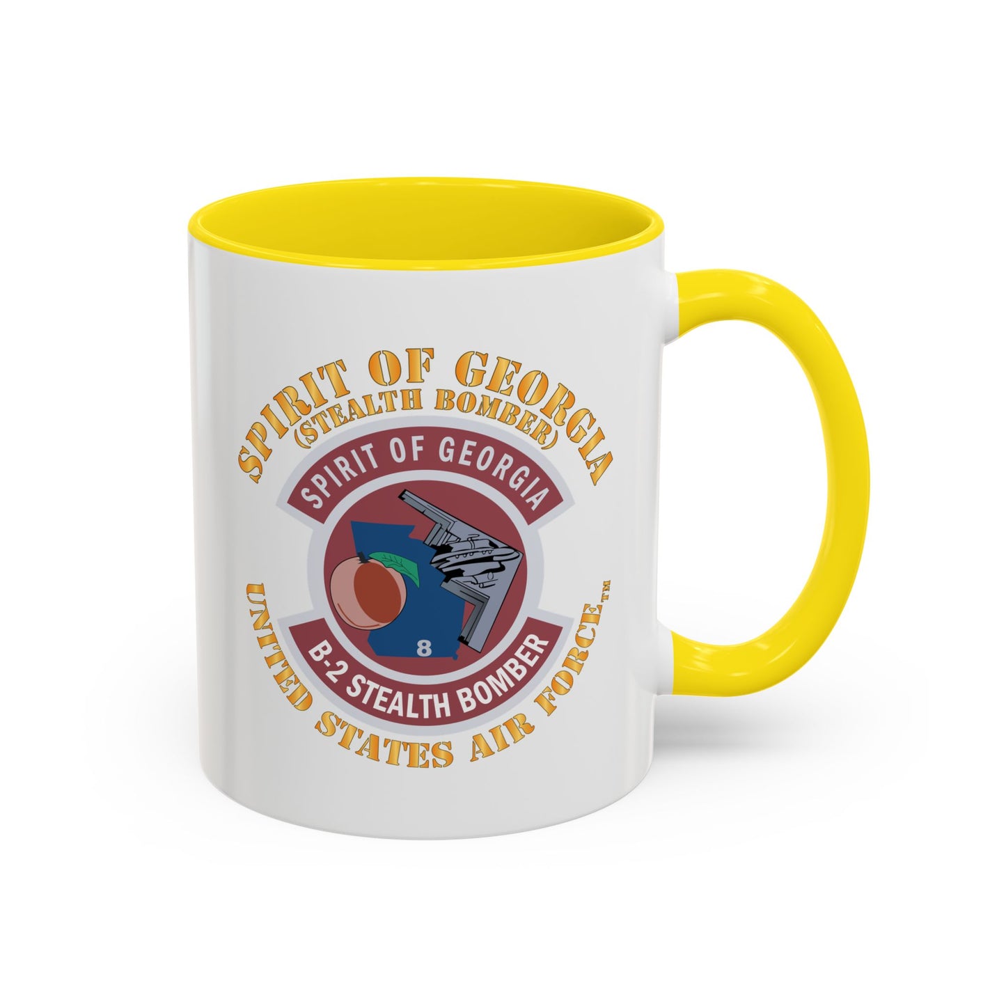 Accent Coffee Mug (11oz & 15oz) - USAF - B2 - Spirit of Georgia - Stealth Bomber X 300