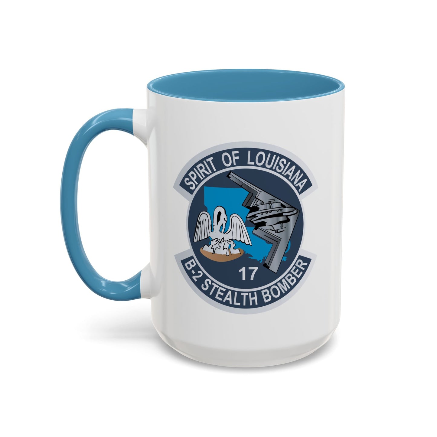 Accent Coffee Mug (11oz & 15oz) - USAF - B2 - Spirit of Louisiana - Stealth Bomber wo txt X 300