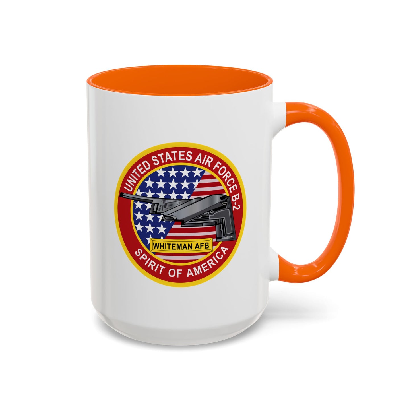 Accent Coffee Mug (11oz & 15oz) - USAF - B2 - Spirit - Stealth Bomber wo Txt