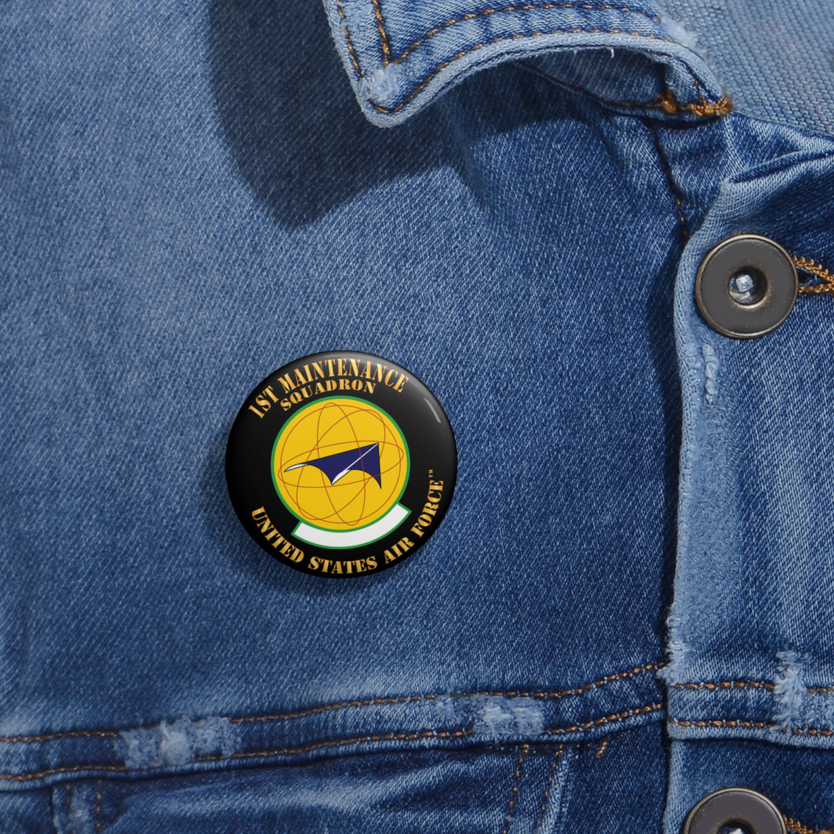 Custom Pin Button - USAF - 1st Maintenance Squadron X 300
