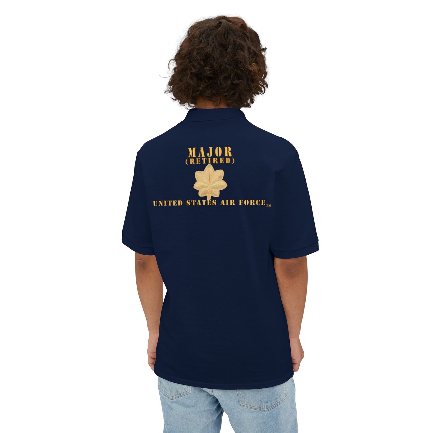 Men's Piqué Polo - USAF - Major - MAJ - Retired X 300