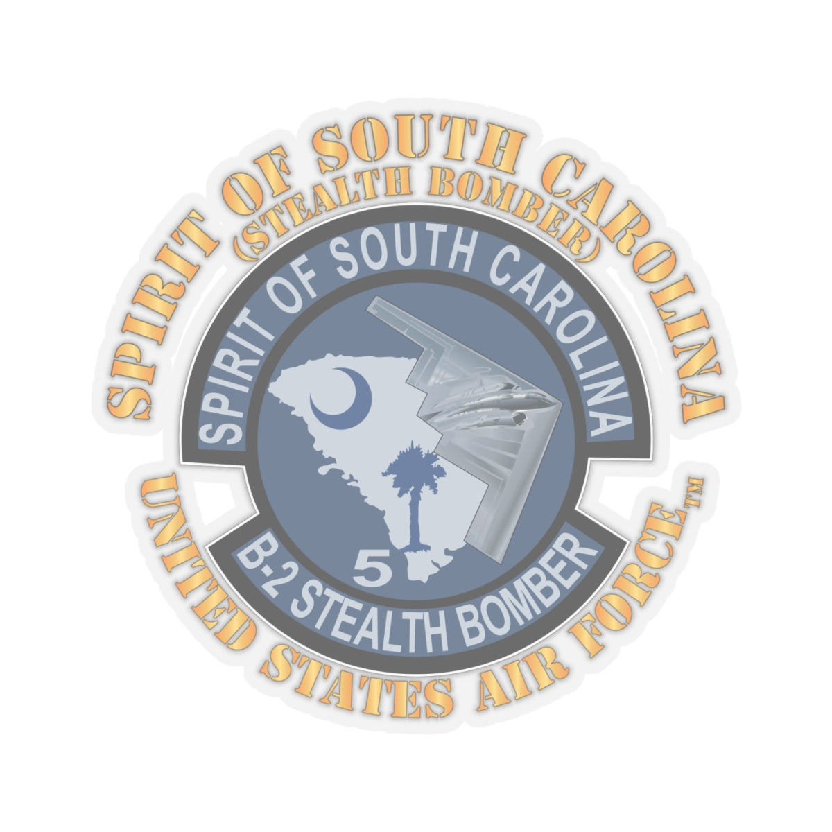 Kiss-Cut Stickers - USAF - B2 - Spirit of South Carolina Stealth Bomber X 300